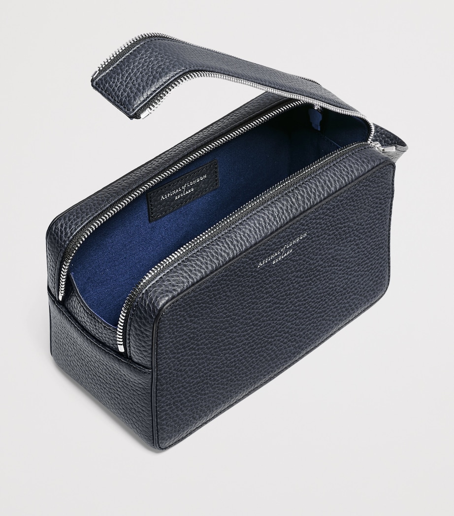 Leather Mount Street Toiletries Bag NAVY Image 3