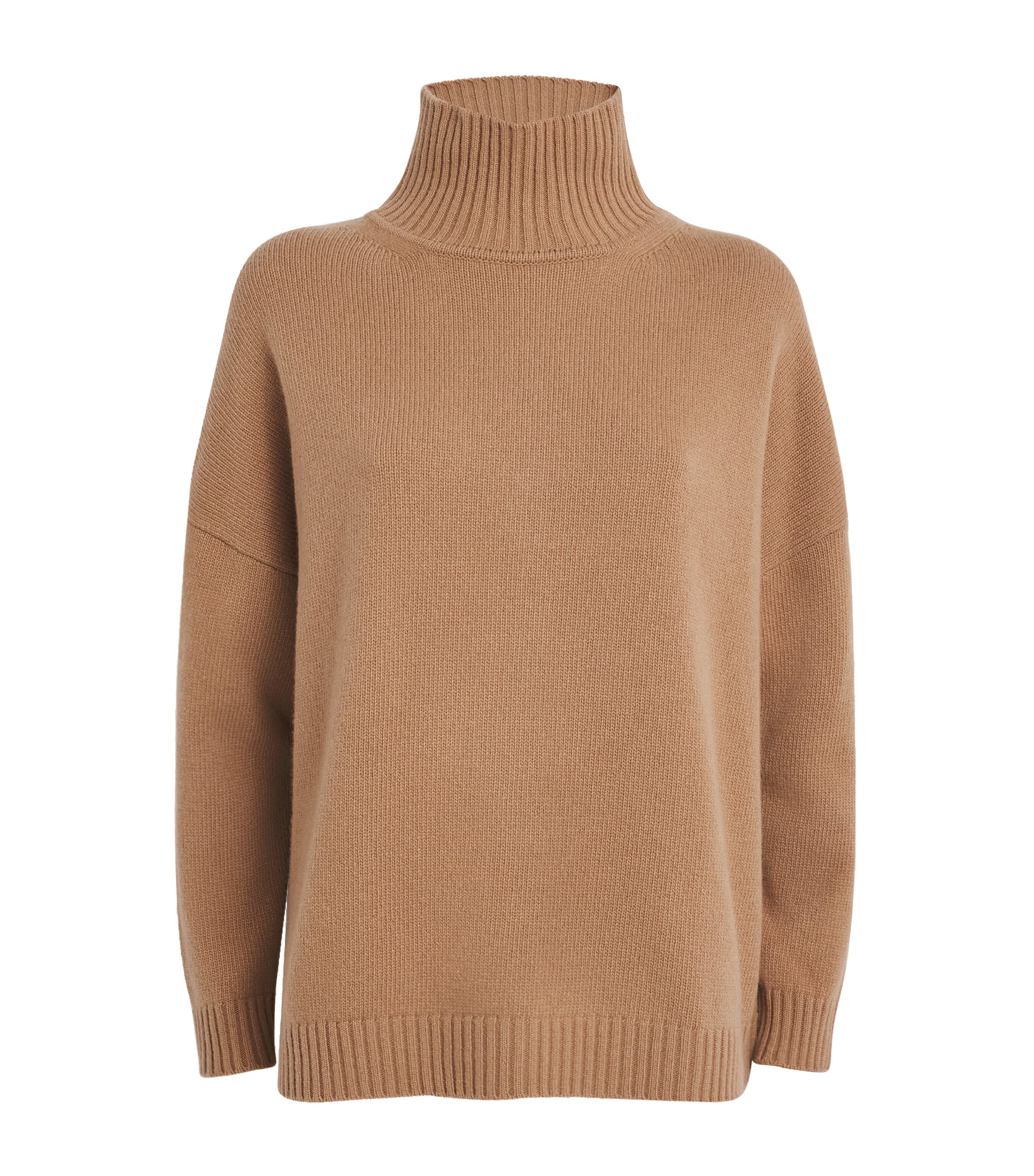 Weekend Max Mara Virgin Wool High-neck Sweater In Brown