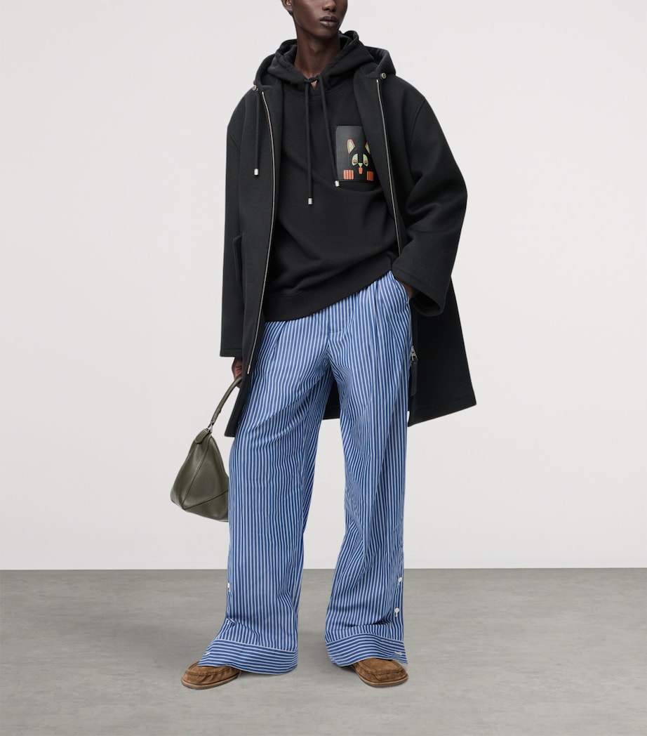 Wool Hooded Coat BLACK Image 3