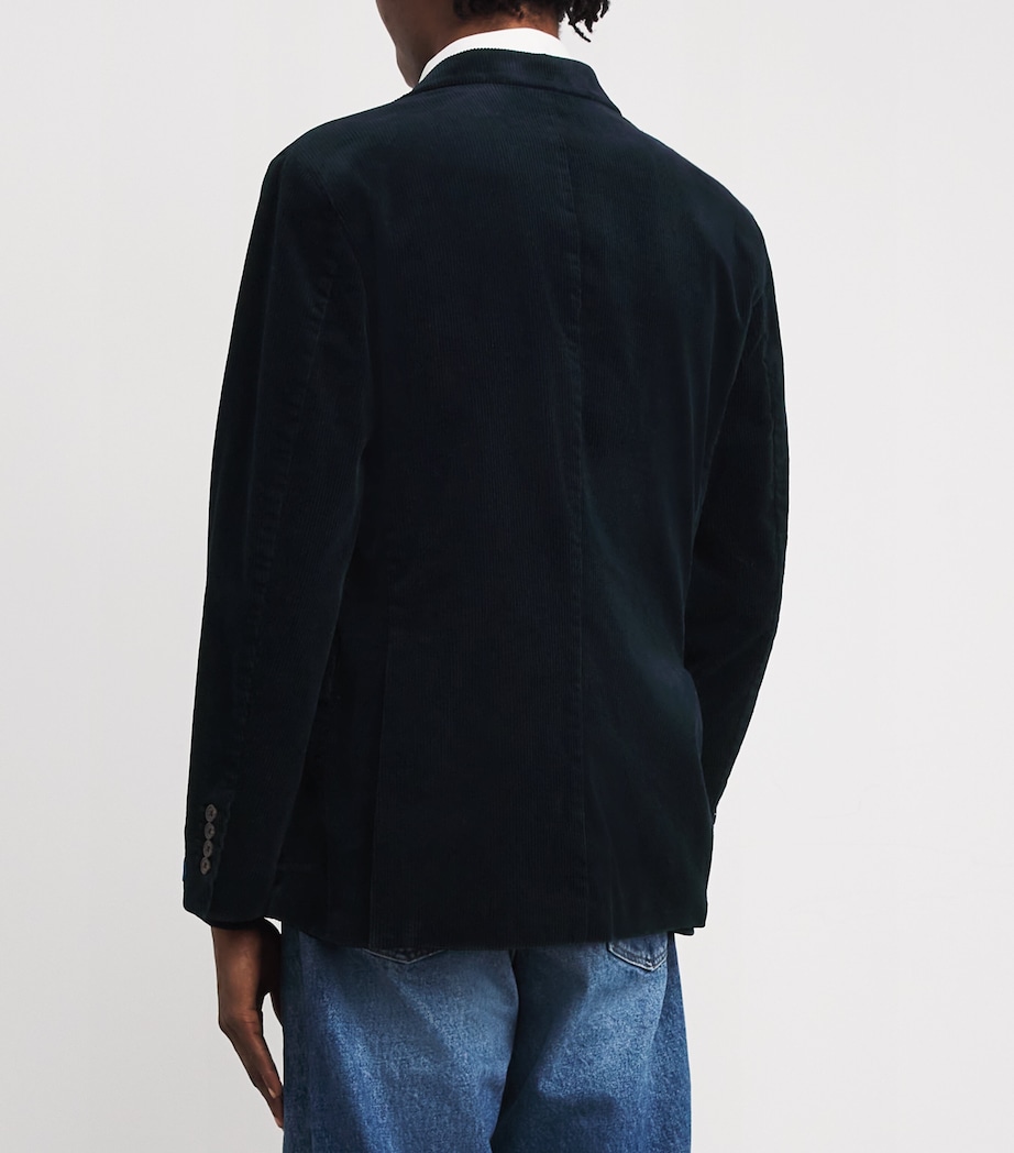 Corduroy Single-Breasted Blazer NAVY Image 4