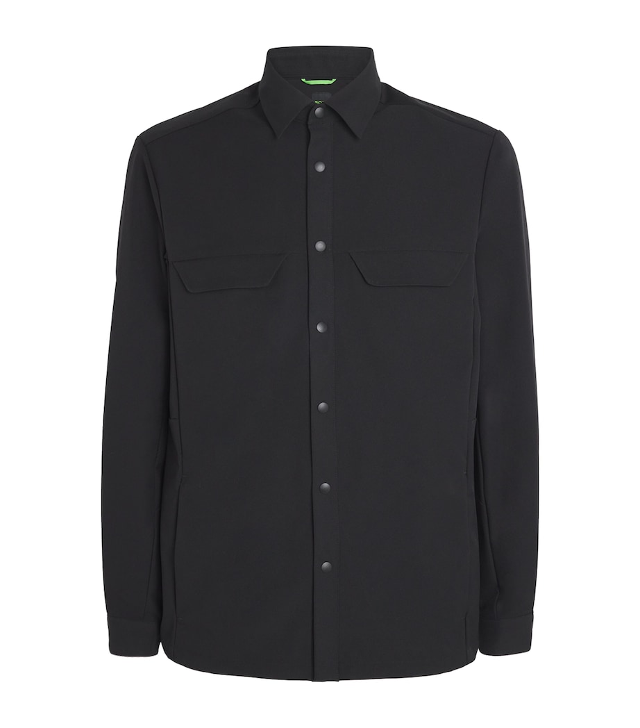 Stretch Gabardine Water-Repellent Overshirt 001BLACK Image 1