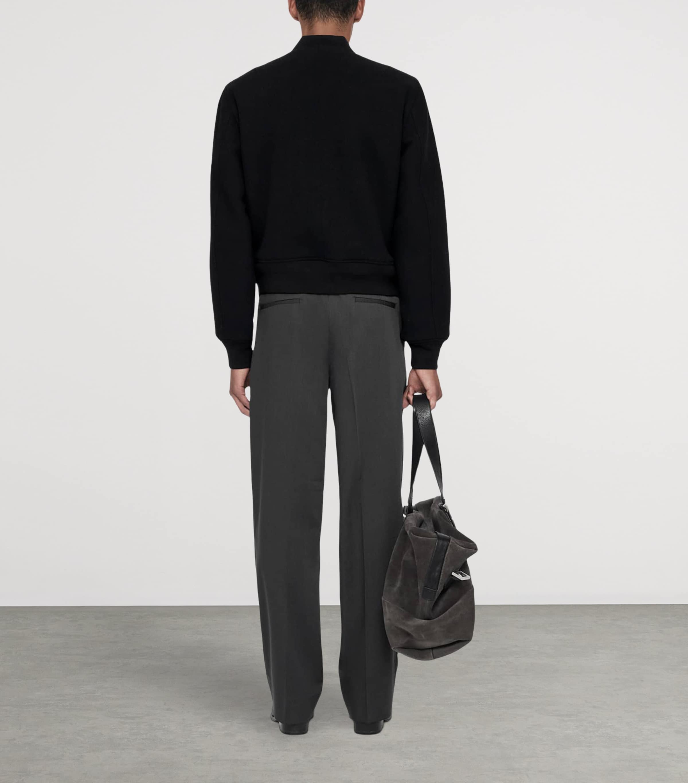 AllSaints Mens Moor Straight Trousers Charcoal Grey Image 7