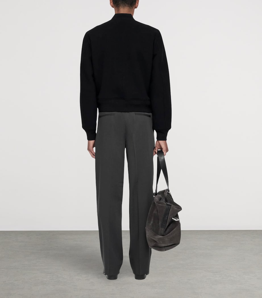 AllSaints Mens Moor Straight Trousers Charcoal Grey Image 7