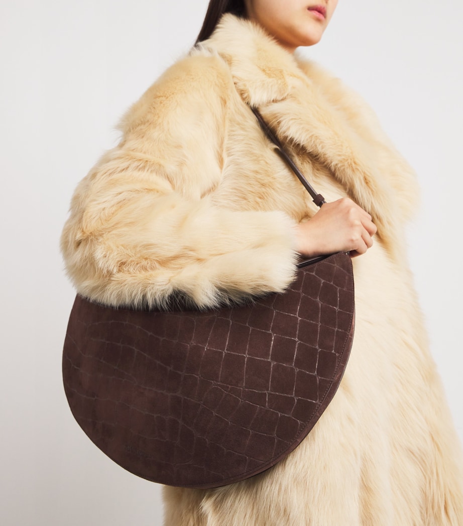 Suede The Ovalo Shoulder Bag 880 DARK BROWN Image 5