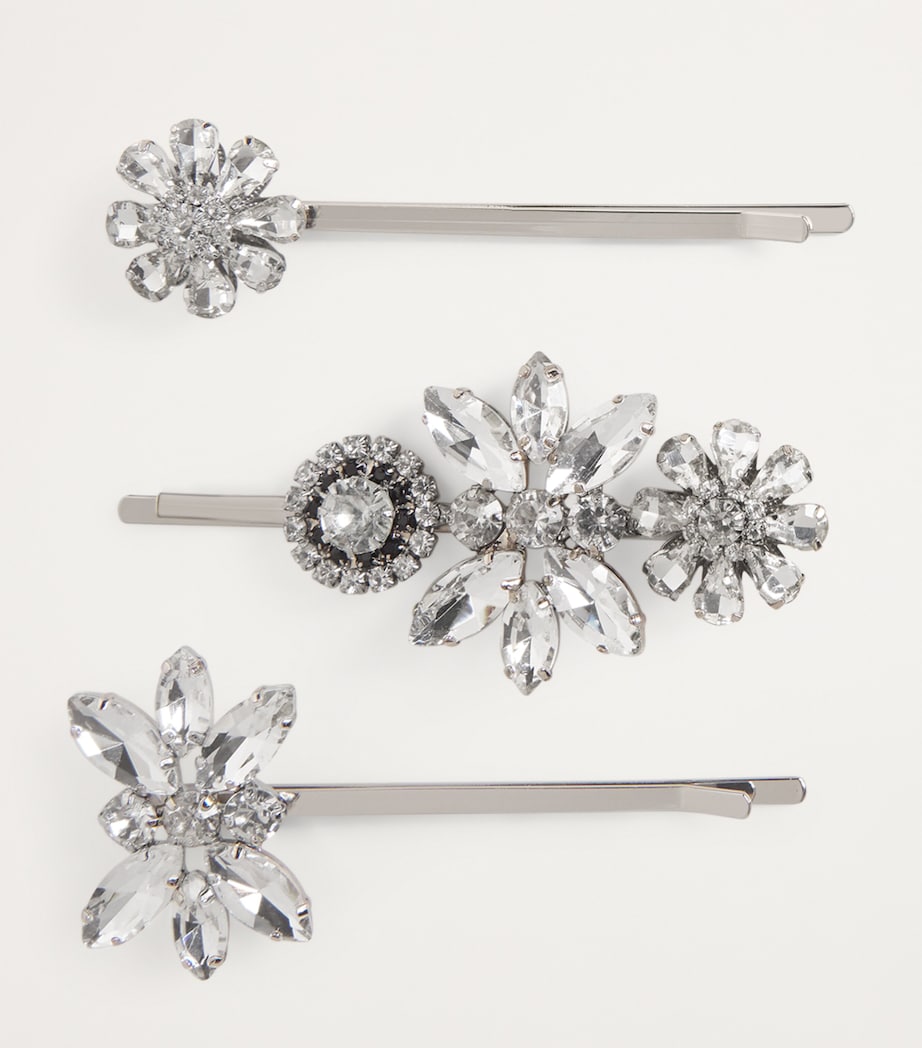 Zimmermann Embellished Crystal Hair Slides Silver/clear Image 2