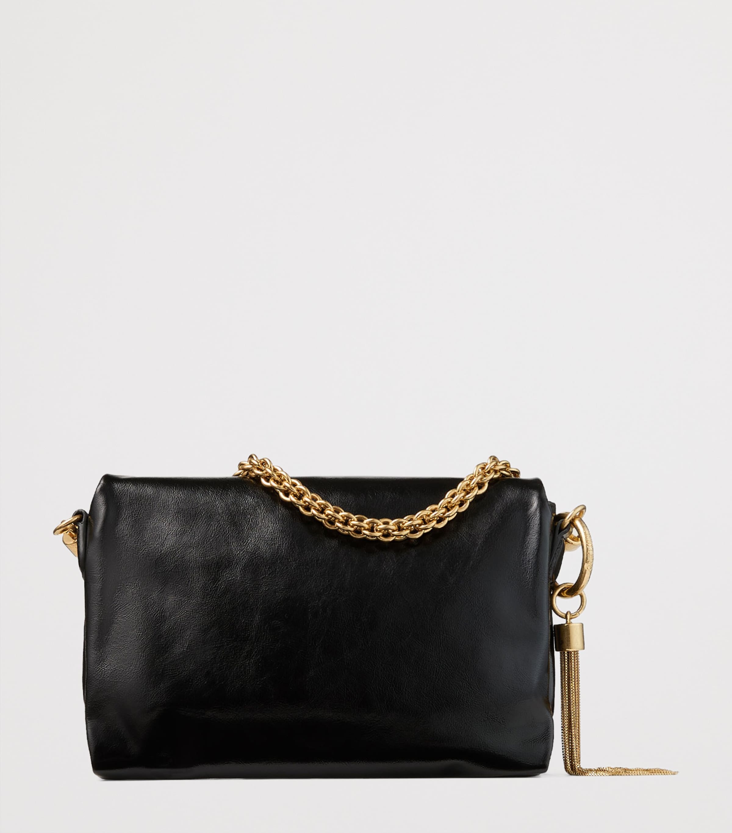 Leather Callie Flap Shoulder Bag BLACK/GOLD Image 5