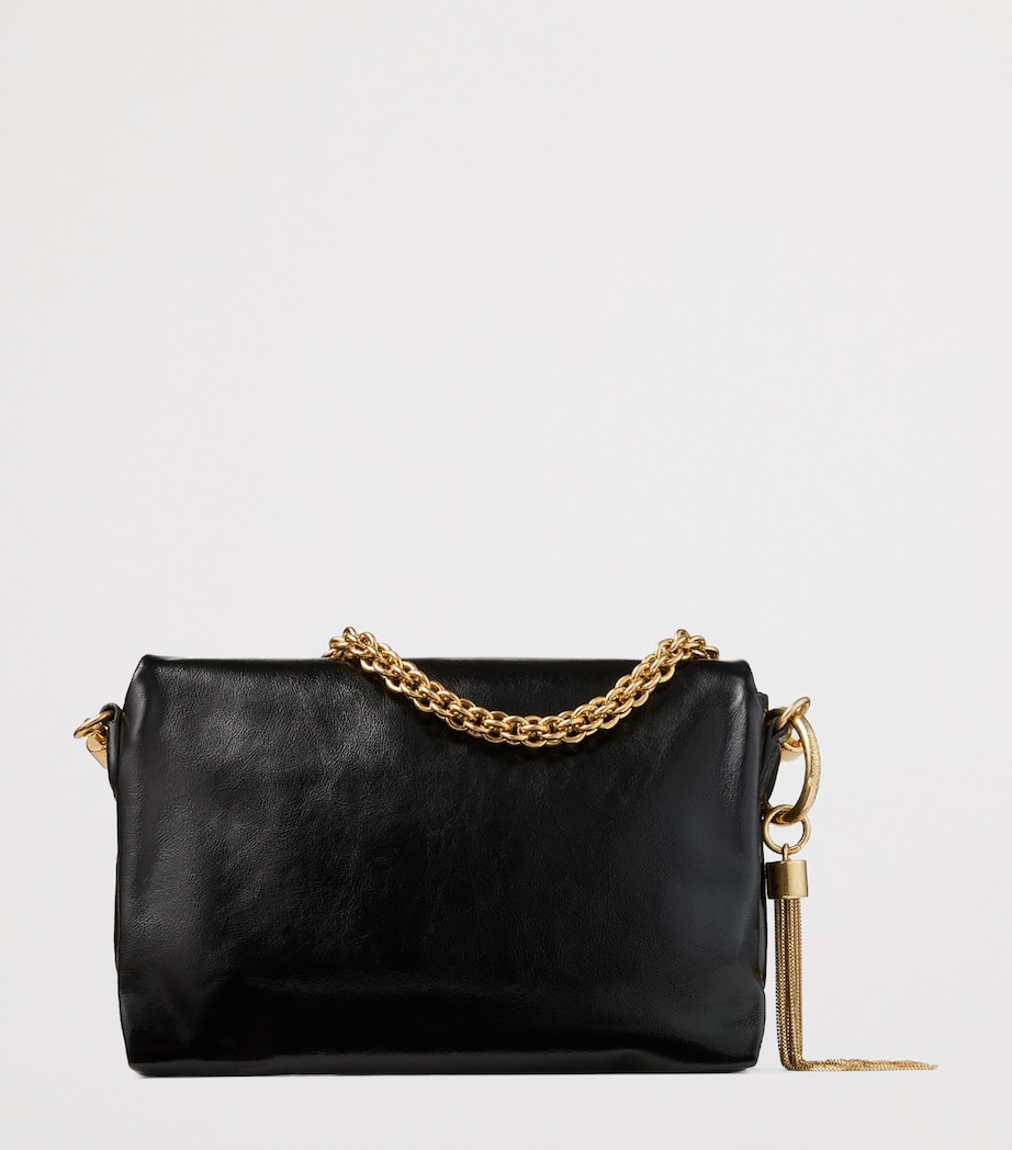 Leather Callie Flap Shoulder Bag BLACK/GOLD Image 4