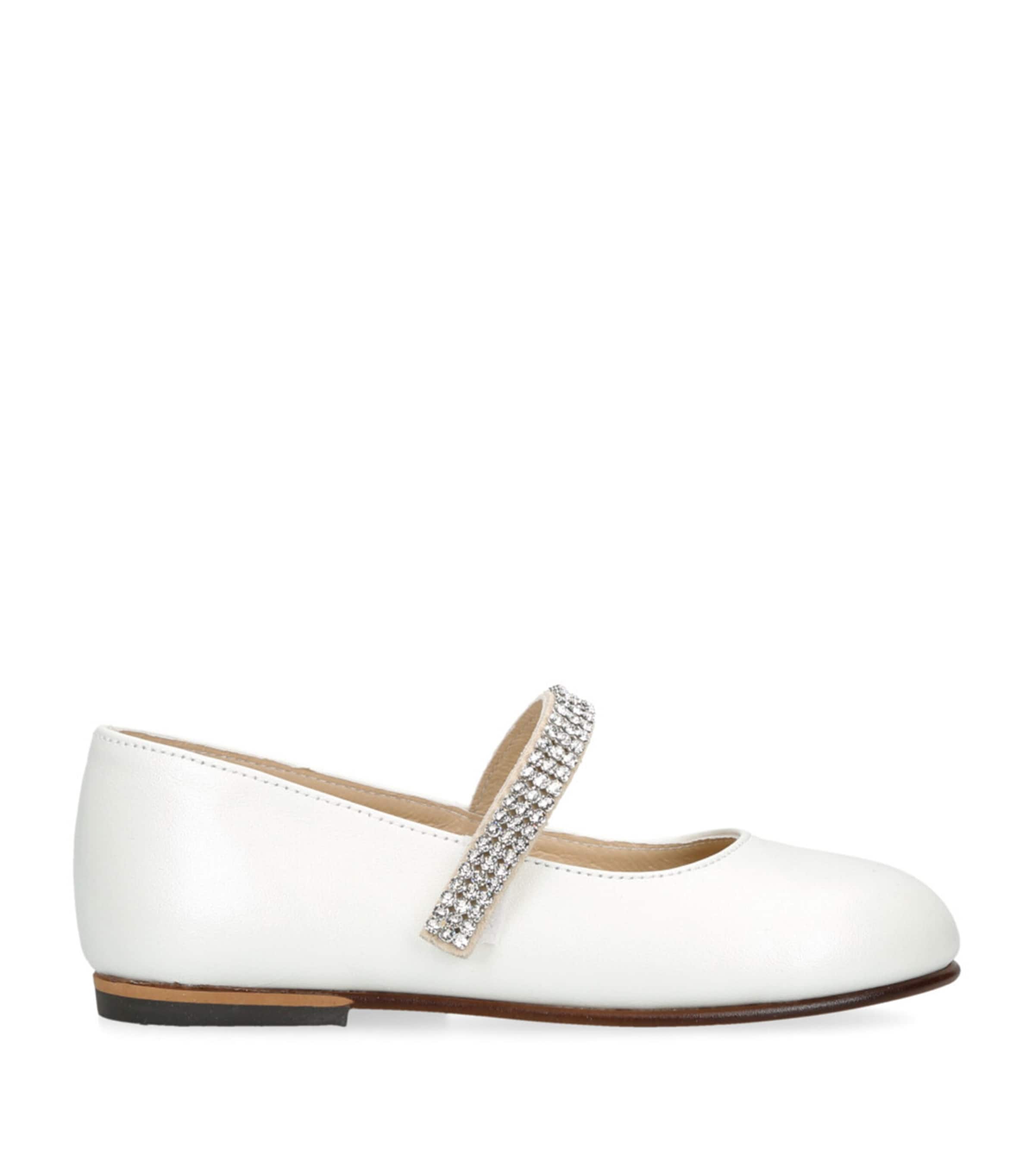 Babywalker Leather Embellished Ballet Flats In Nude
