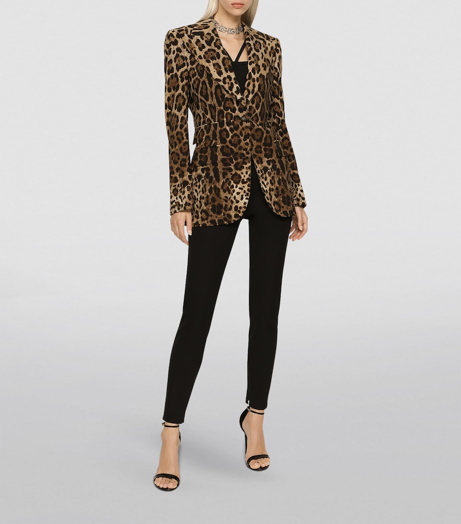 Longline Leopard Print Blazer HY13M-LEO N Image 2
