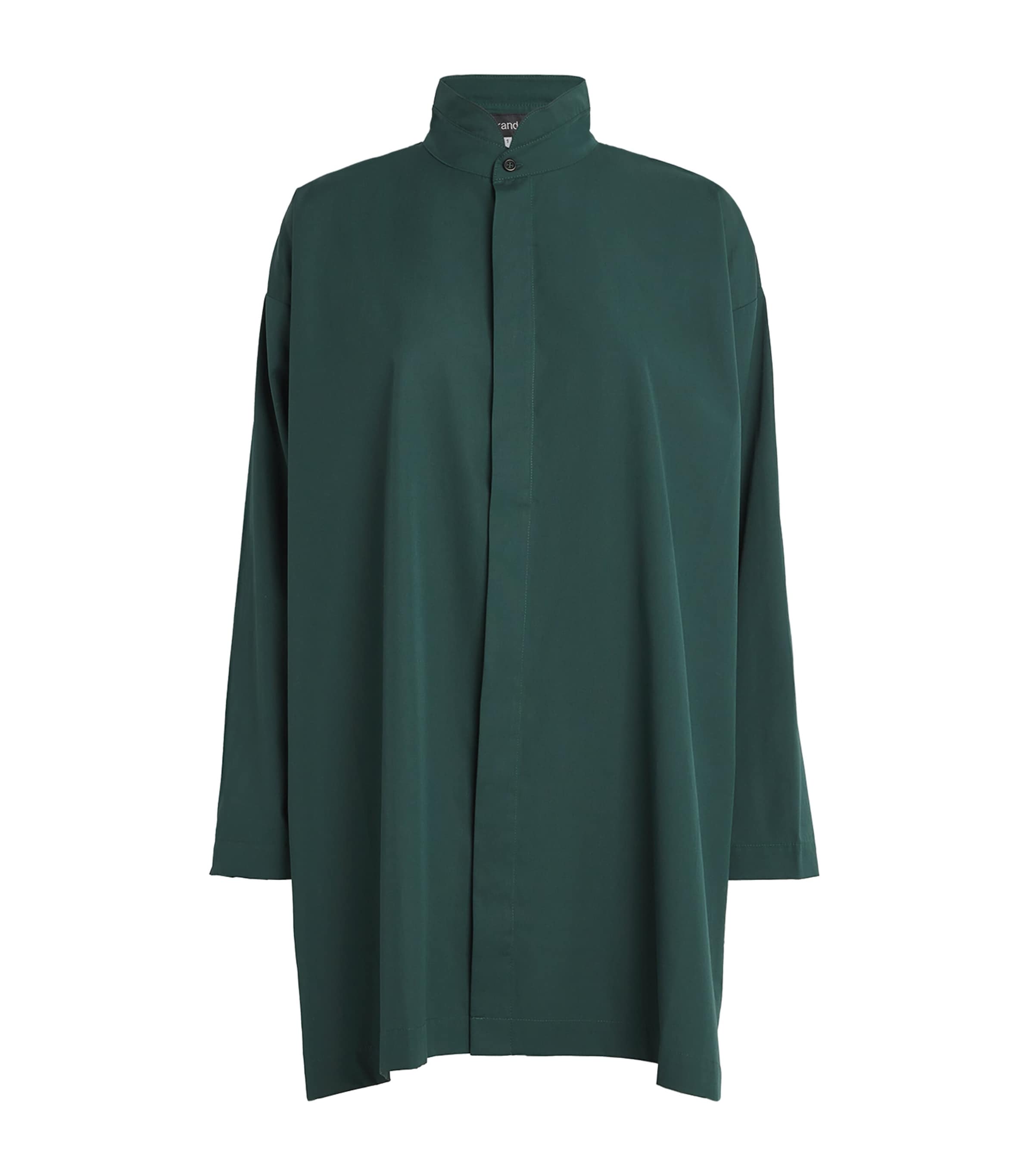 Eskandar Cotton A-line Shirt In Green