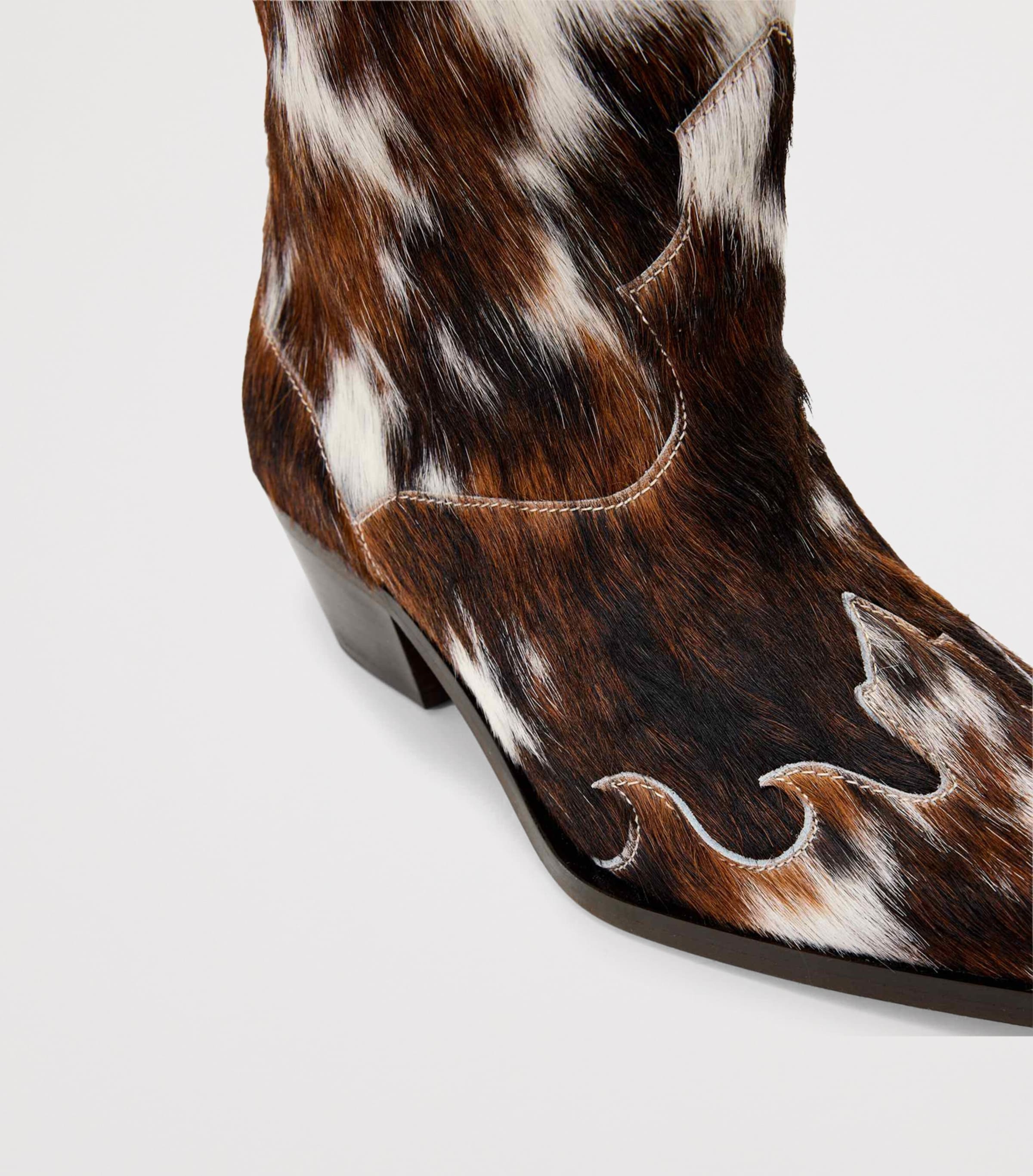 AllSaints Cowhide Dolly Cowboy Boots 47 Cow Print Image 5