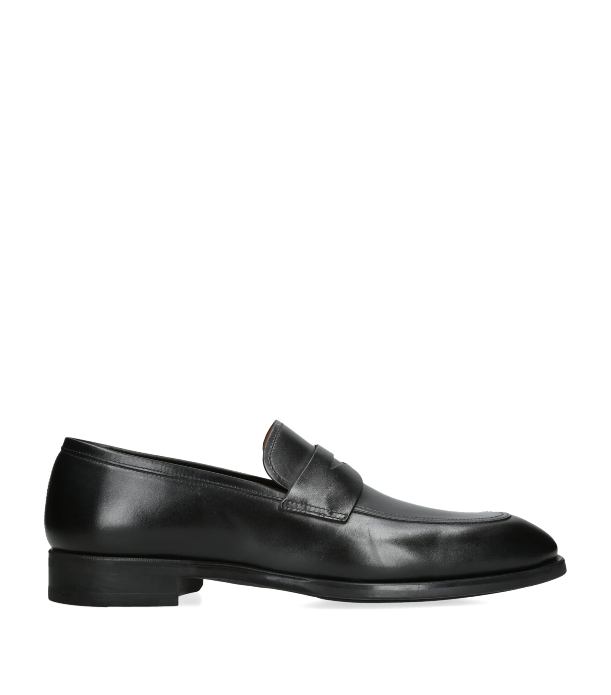 Magnanni Mens Black Diezma Leather Penny Loafers In Black