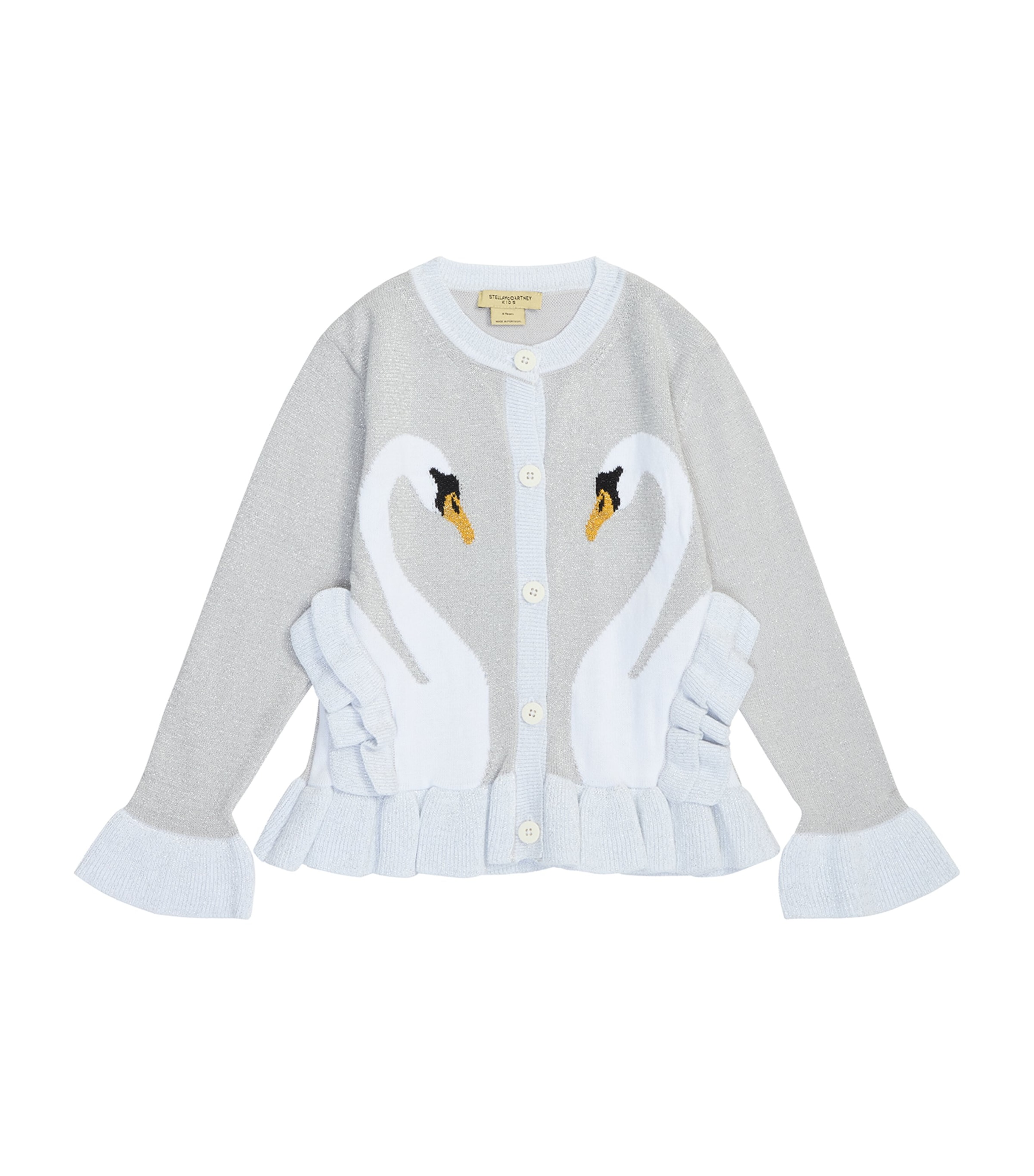 Stella Mccartney Swan-print Cardigan In Gray