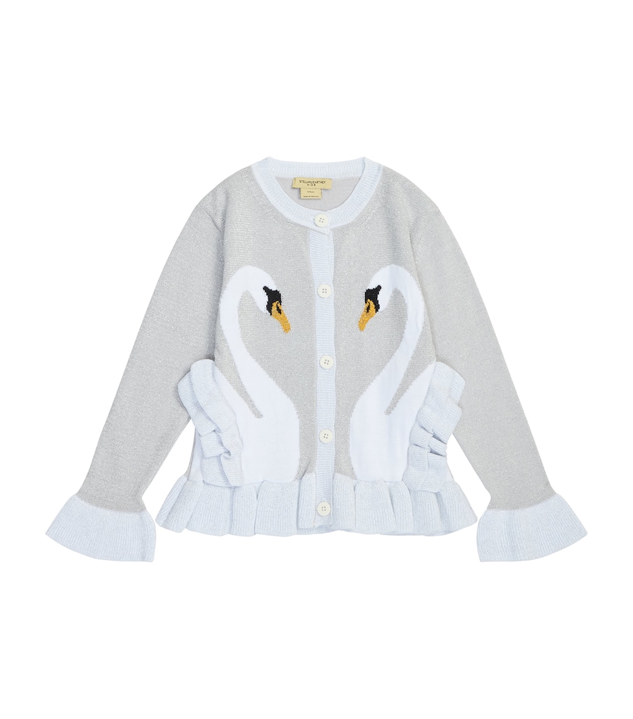 Swan-Print Cardigan (3-14+ Years) 925SILVER Image 1
