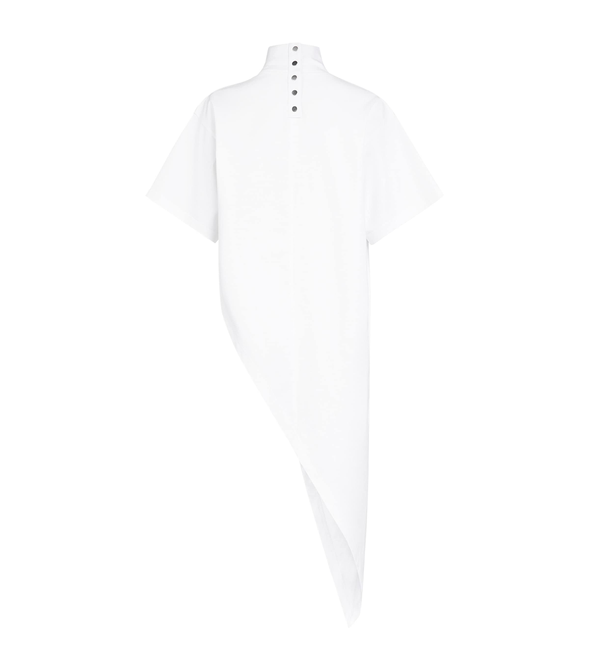 Alaïa Womens Cotton Jersey Asymmetric T-Shirt White Image 2