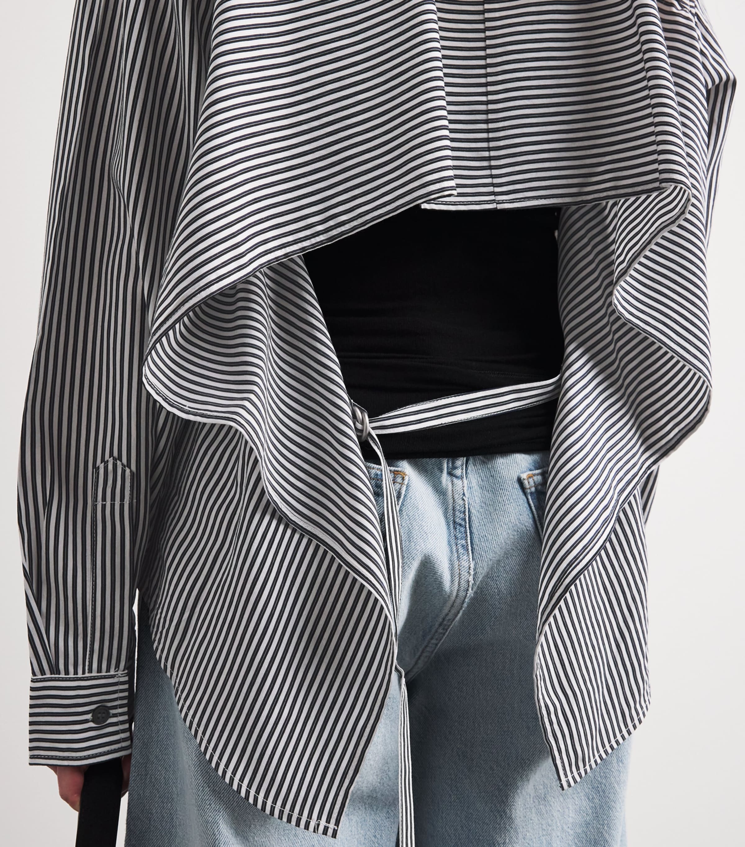 AGOLDE Womens Theo Denim Shirt Solene Stripe Image 3