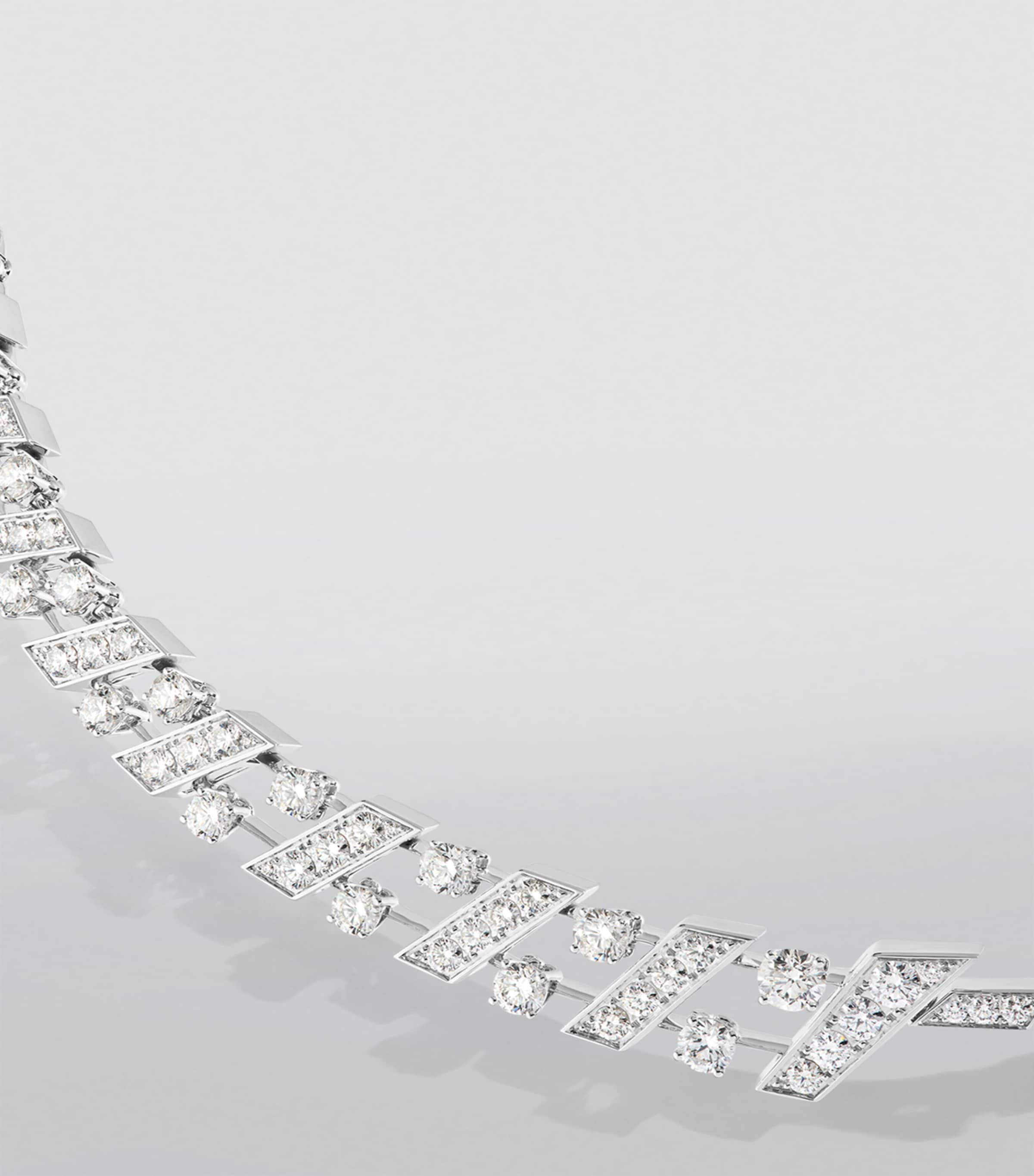 White Gold and Diamond Fifth Avenue Collar Necklace WHITE GOLD Image 2