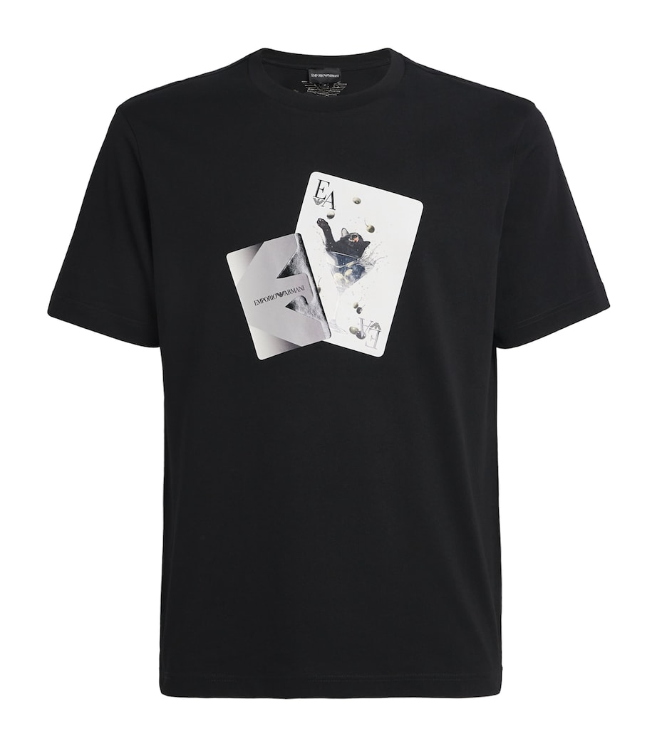 Cotton Card Print T-Shirt UC001 Image 1