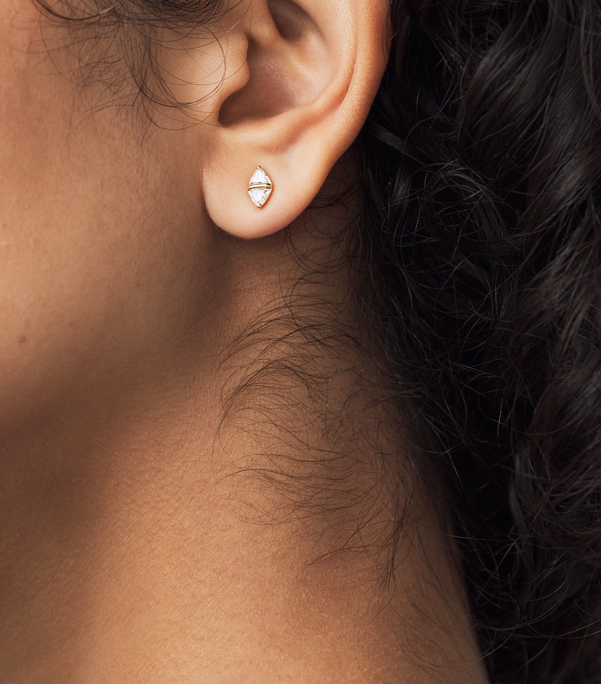 Yellow Gold and Diamond Tilly Stud Earrings YELLOW GOLD Image 5