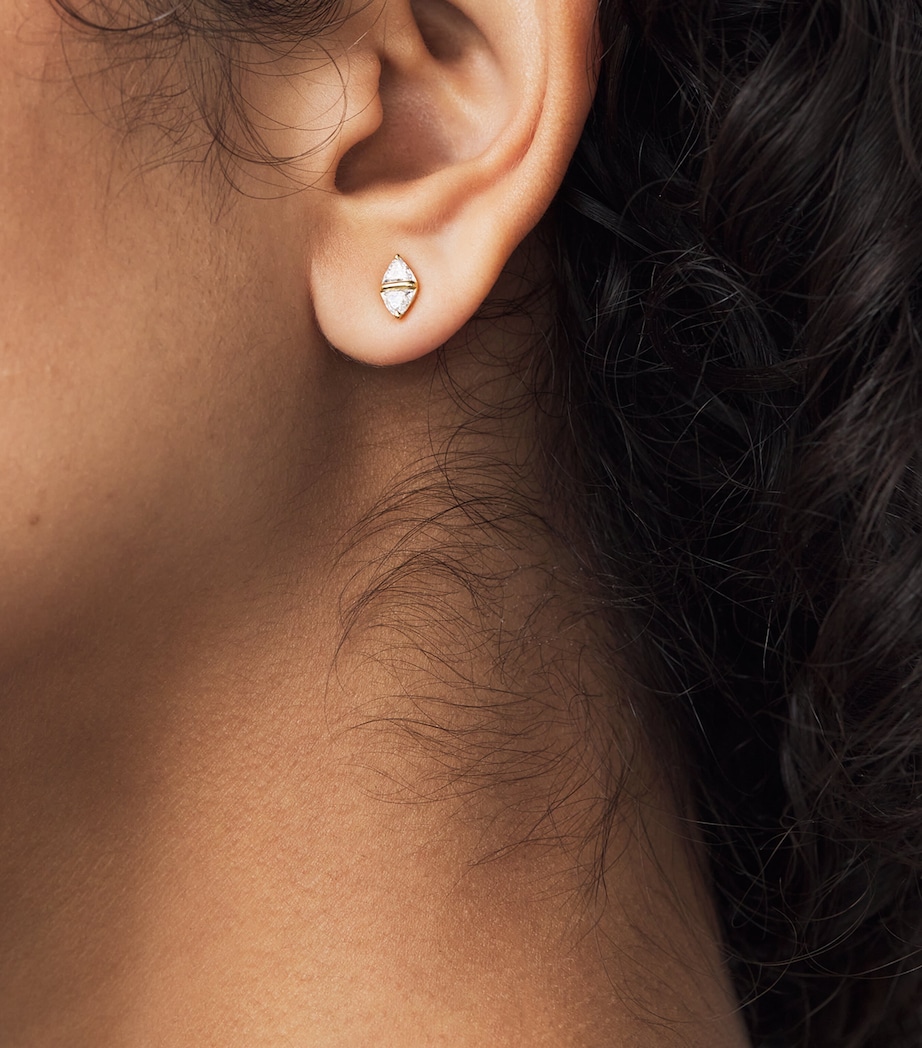 Yellow Gold and Diamond Tilly Stud Earrings YELLOW GOLD Image 5