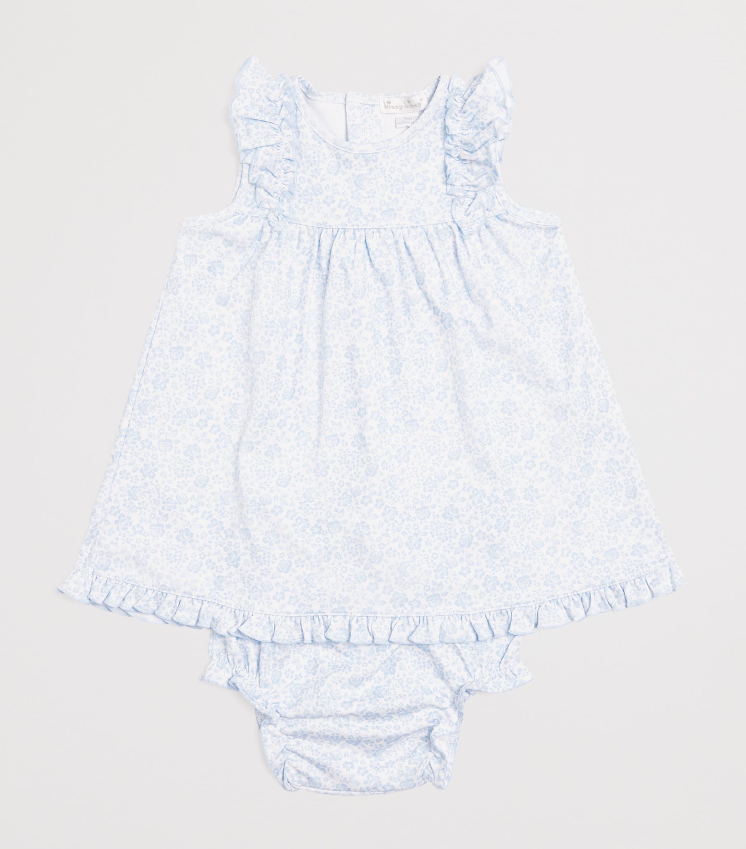 Pima Cotton Dress and Bloomers Set (9 Months) K480LIGHT BLUE Image 3