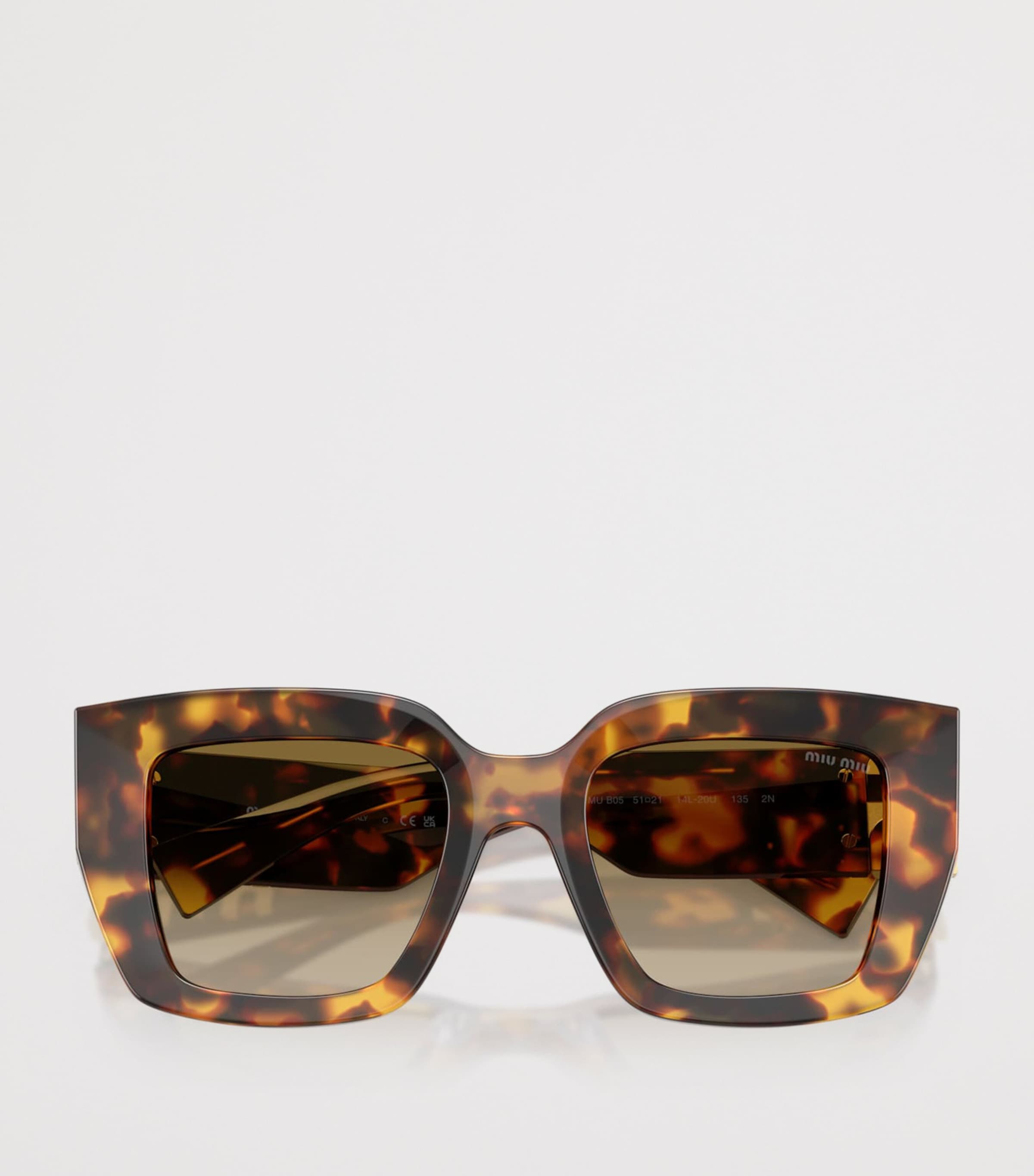 Miu Miu Tortoiseshell Square MU B05S Sunglasses Brown Image 5