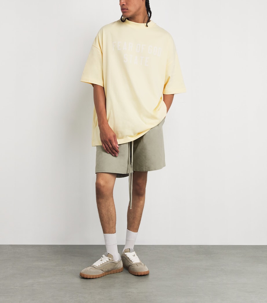 Cotton-Blend Logo Sweatshorts ABBEY STONE Image 2