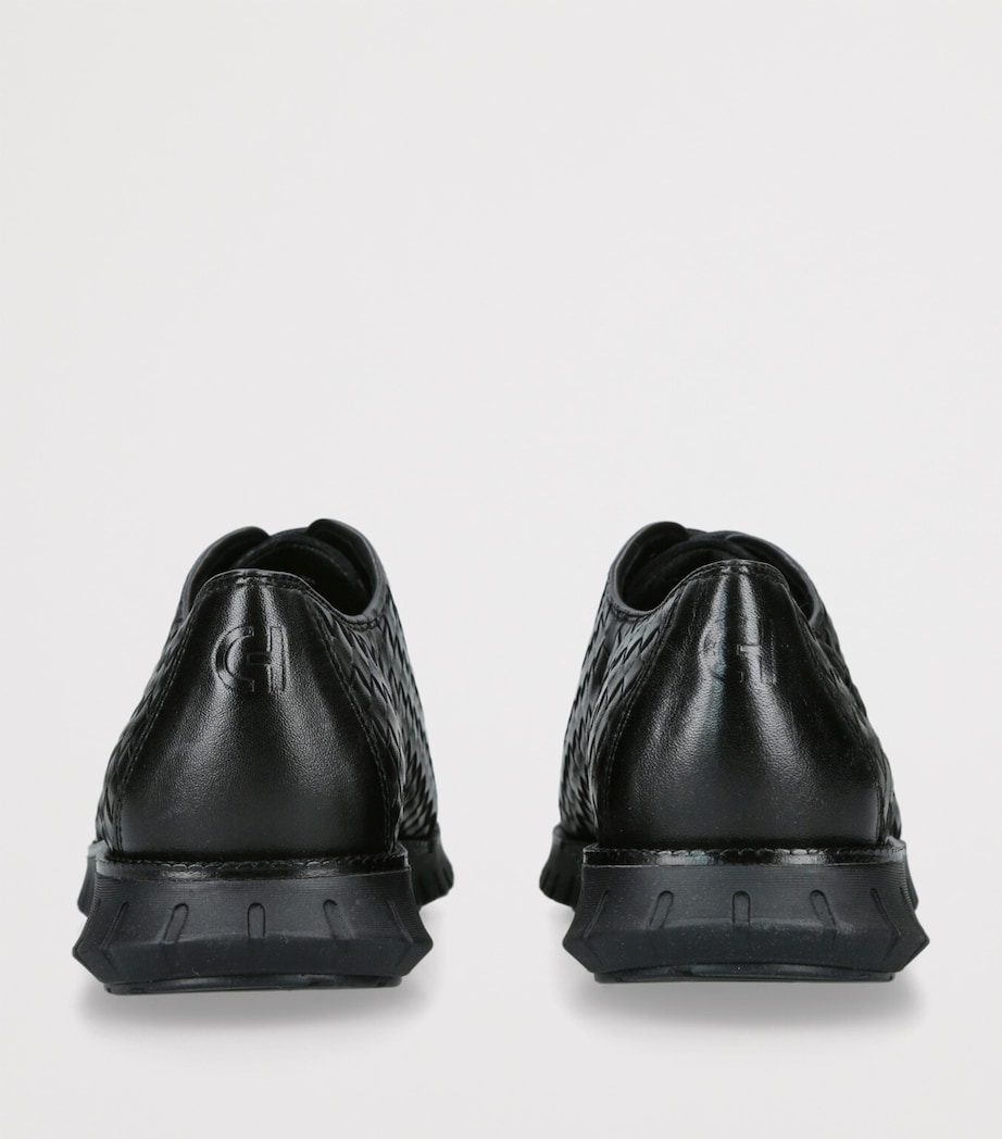 Woven Leather ZerØGrand Oxford Sneakers BLACK Image 2