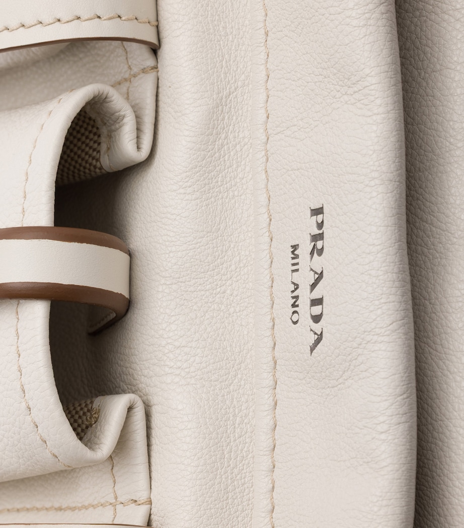 Prada Large Leather Route Tote Bag Neutral Image 5