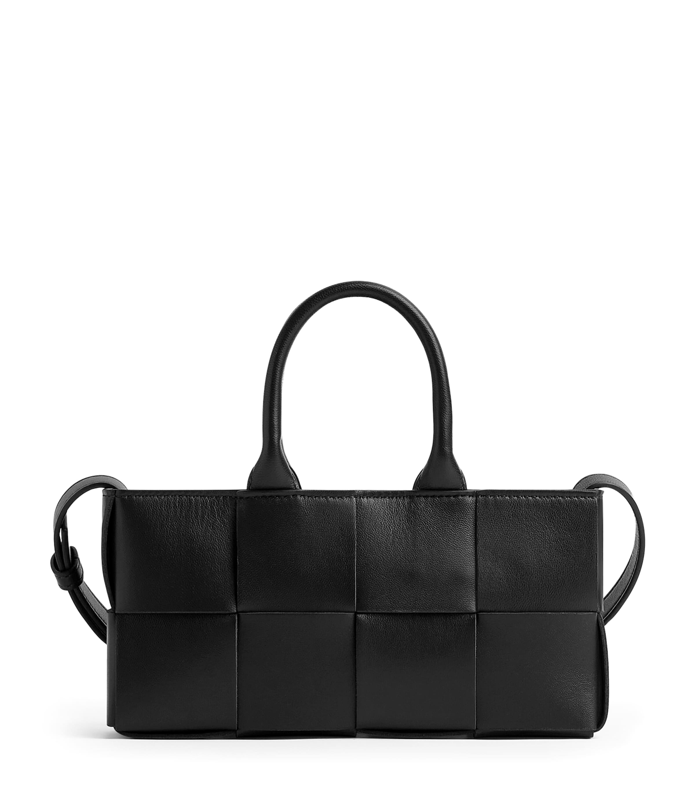 Bottega Veneta Mini East-west Arco Tote In Black