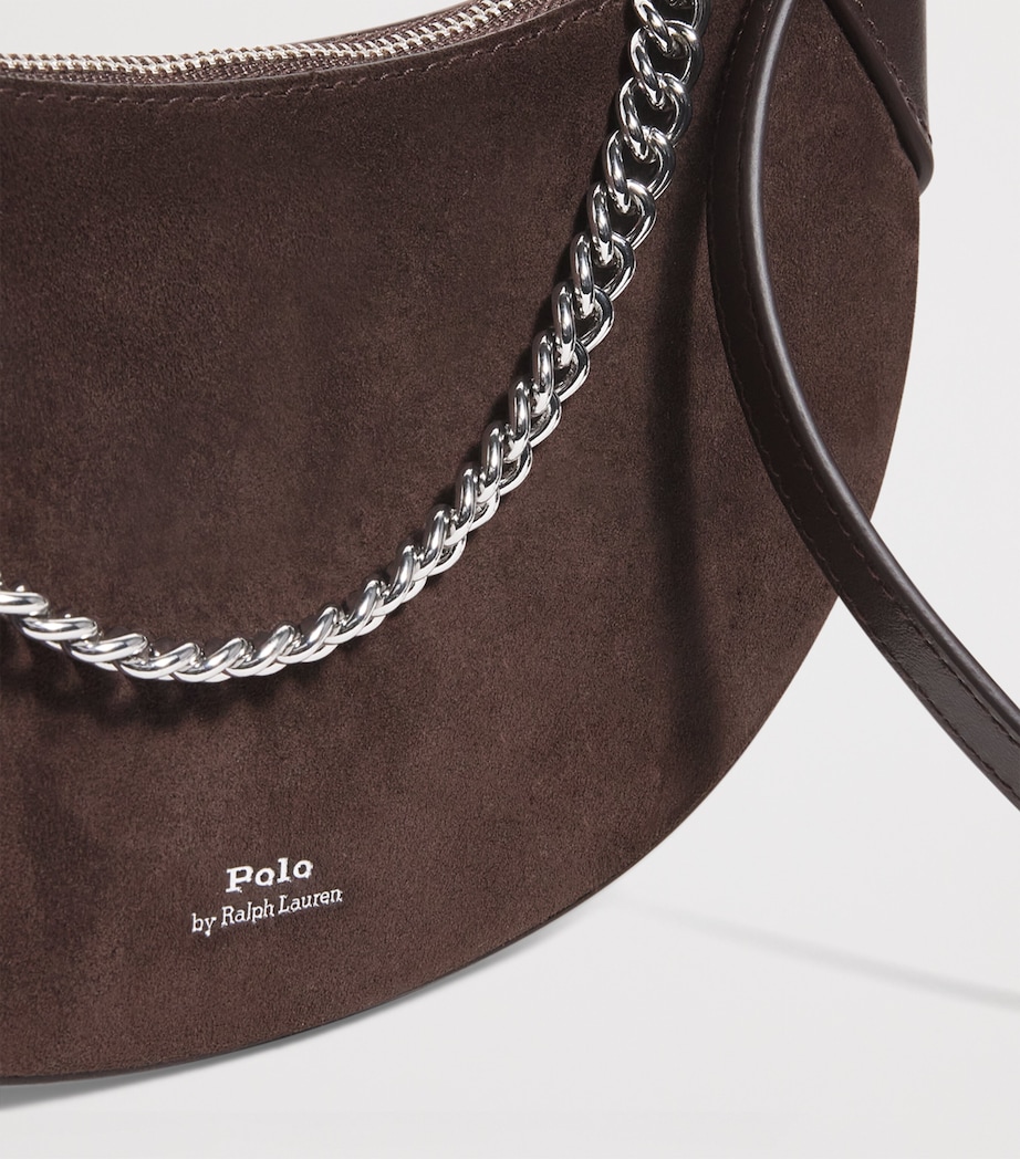 Small Suede Polo ID Shoulder Bag CHOCOLATE/TOBACCO Image 6