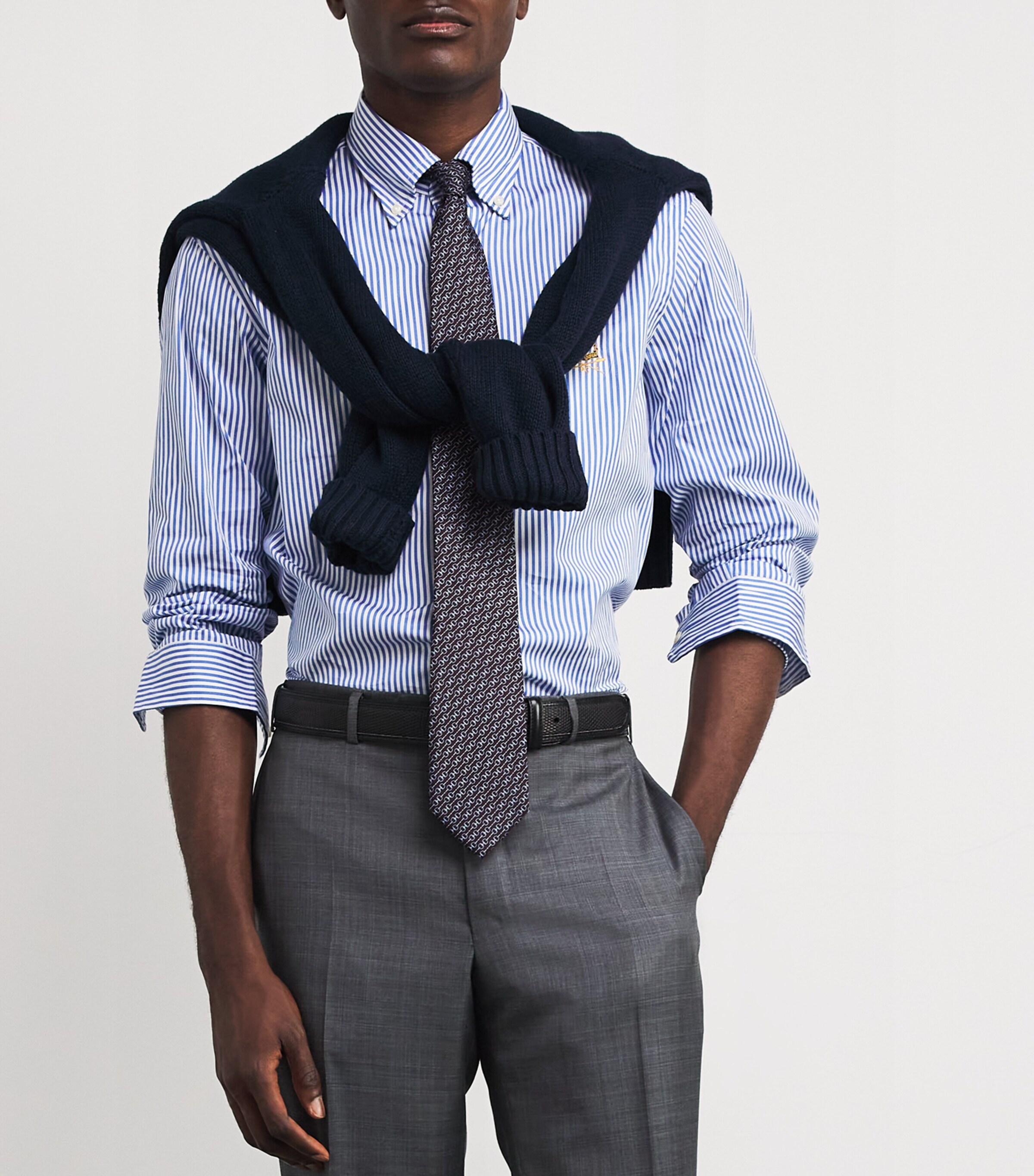 Harrods Silk Snaffle Print Tie Burgundy Image 2