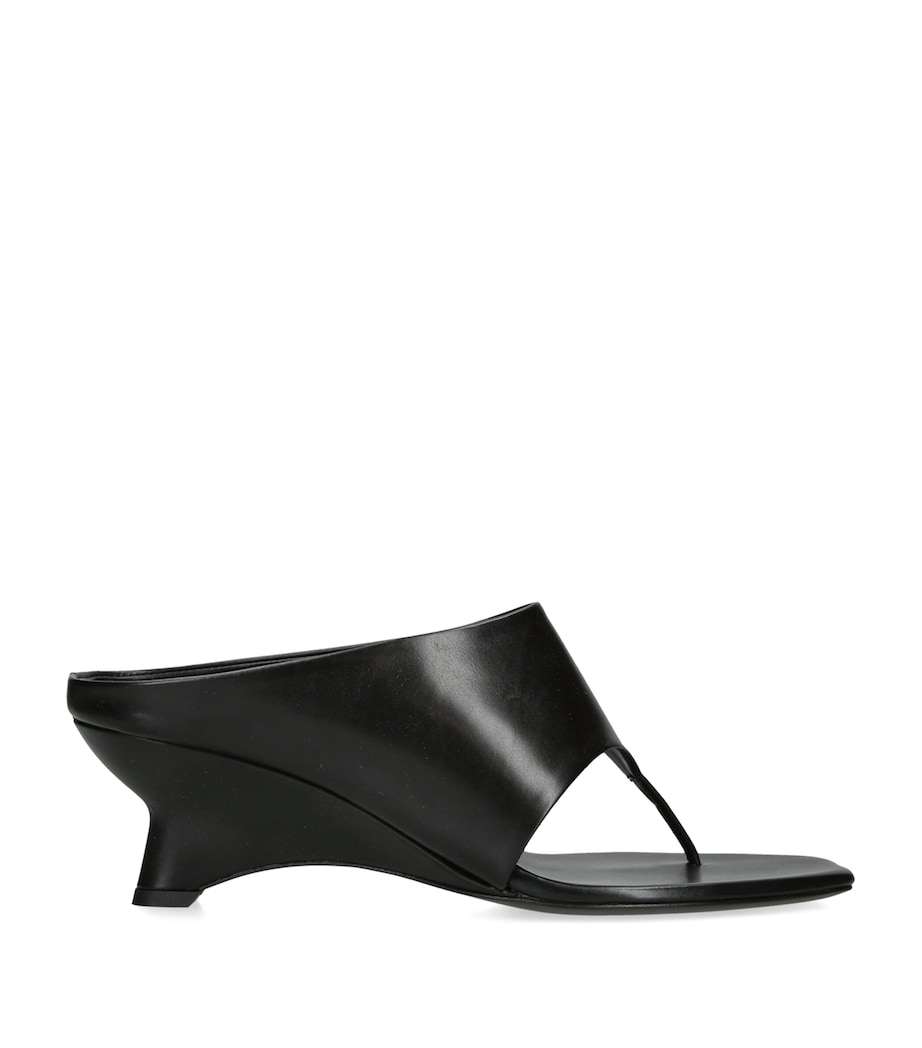 Khaite Leather Marlow Heeled Mules 55 Black Image 1