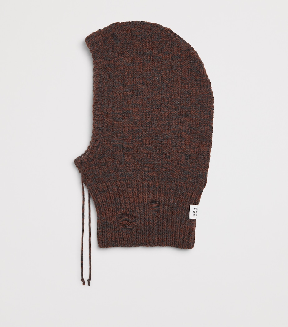 Wool-Blend Distressed Balaclava 961 BROWN Image 2
