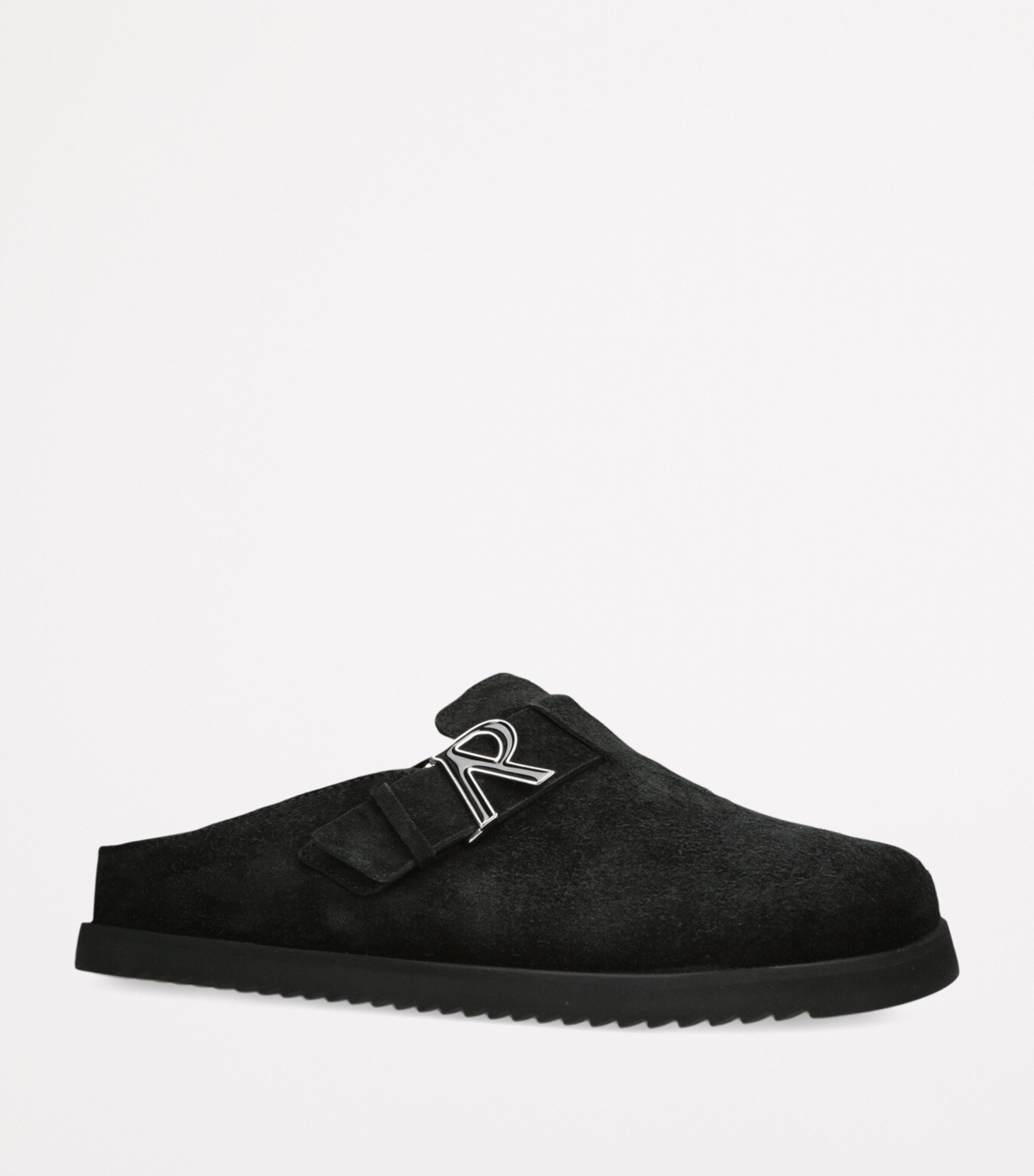 Suede Initial Mules BLACK Image 3