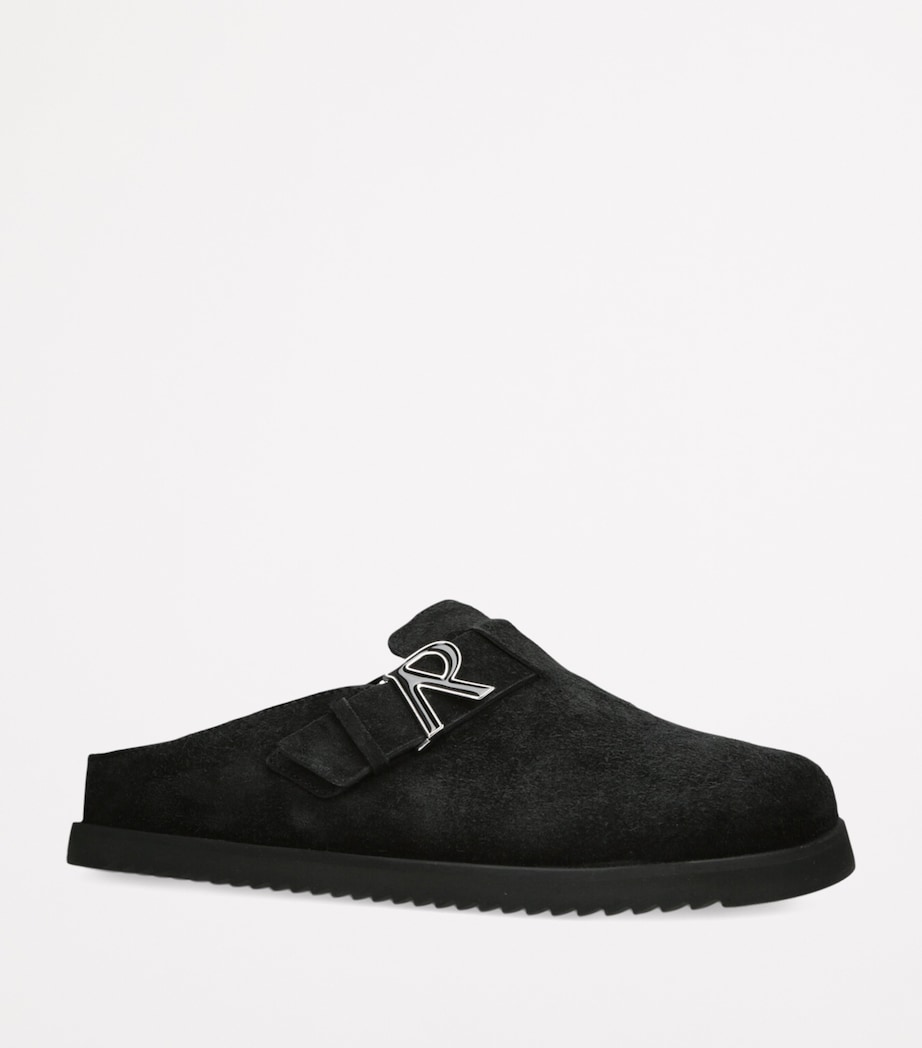 Suede Initial Mules BLACK Image 3