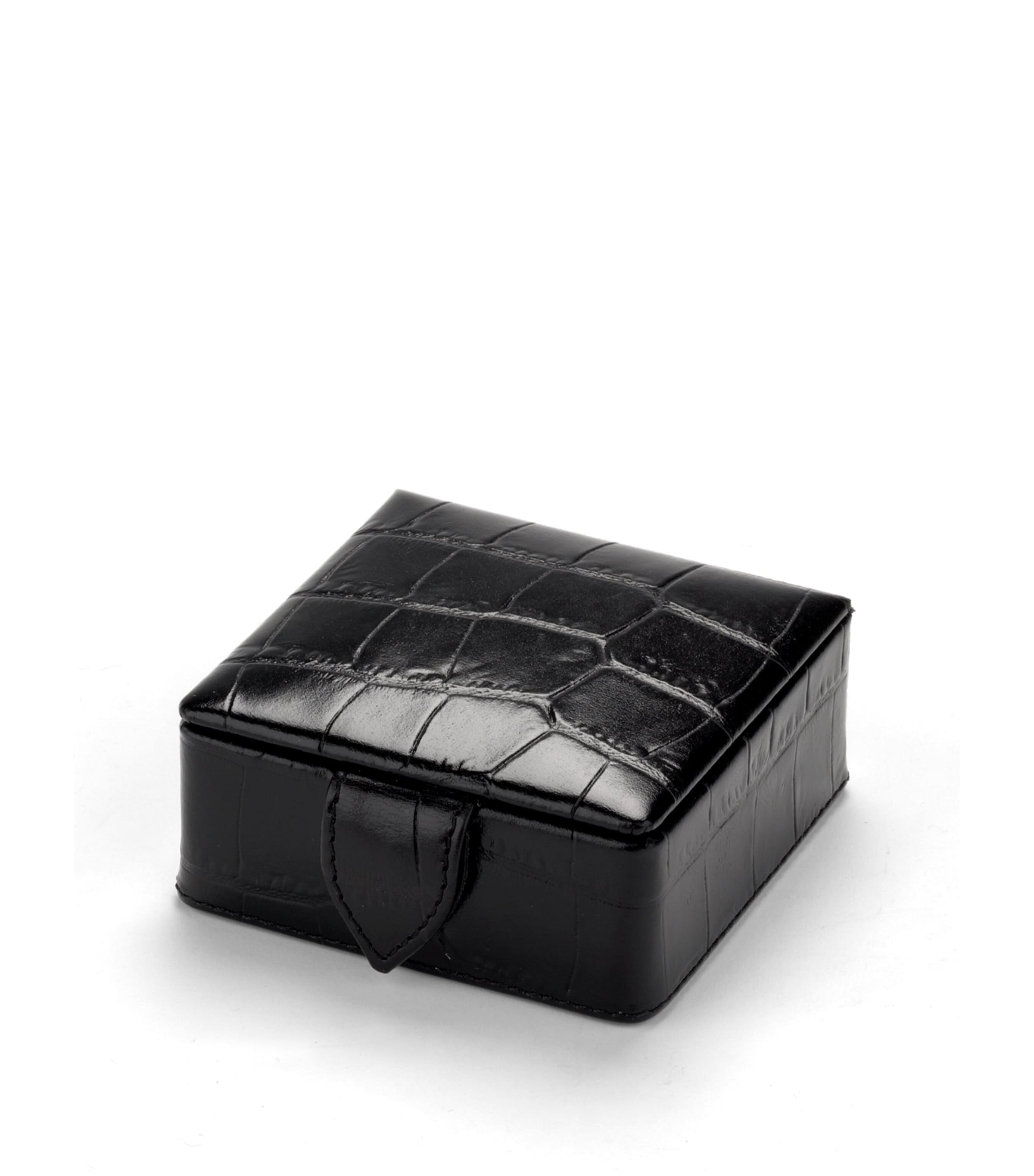 Small Leather Stud Box BLACK Image 2