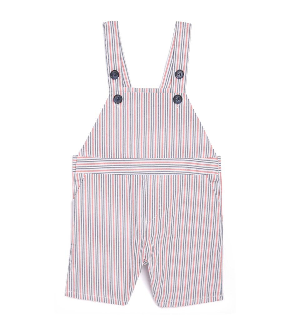 Tartine et Chocolat Cotton Striped Dungarees (3-24 Months) Spicy Orange Image 1