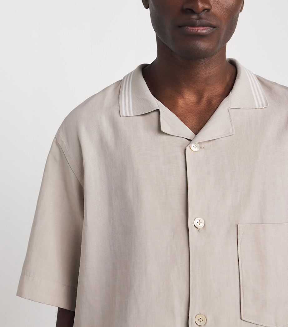 Eleventy Mens Bowling Shirt Sabbia Image 3