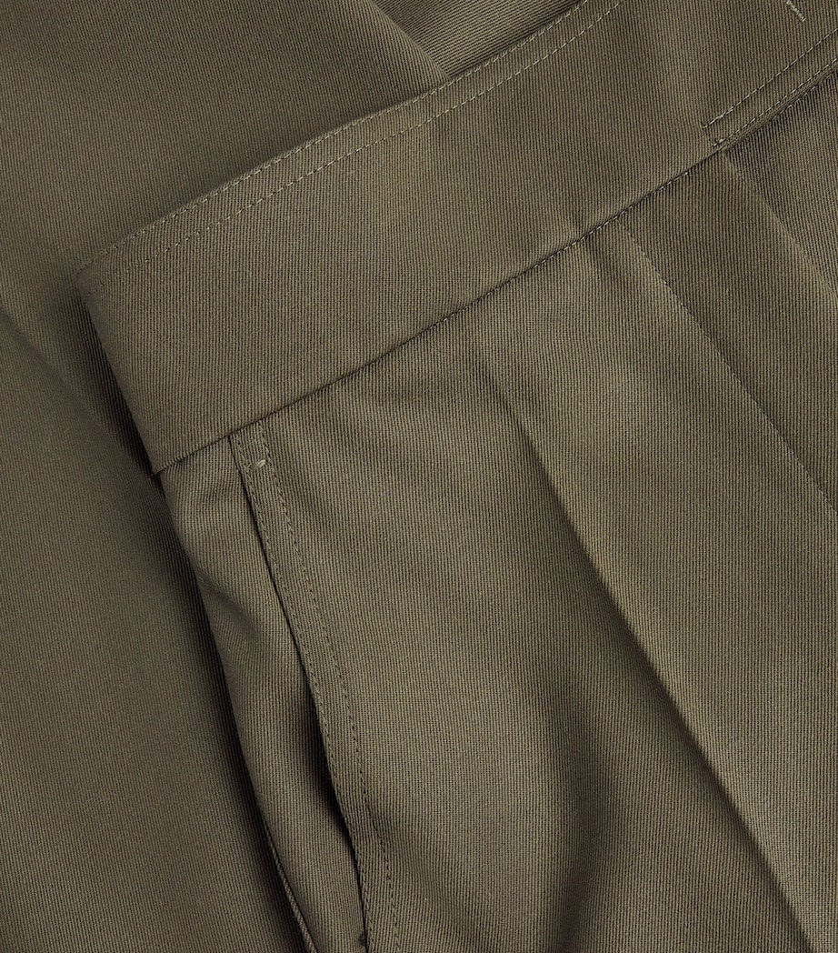 Cotton Wide-Leg Trousers MOSS GREEN Image 5
