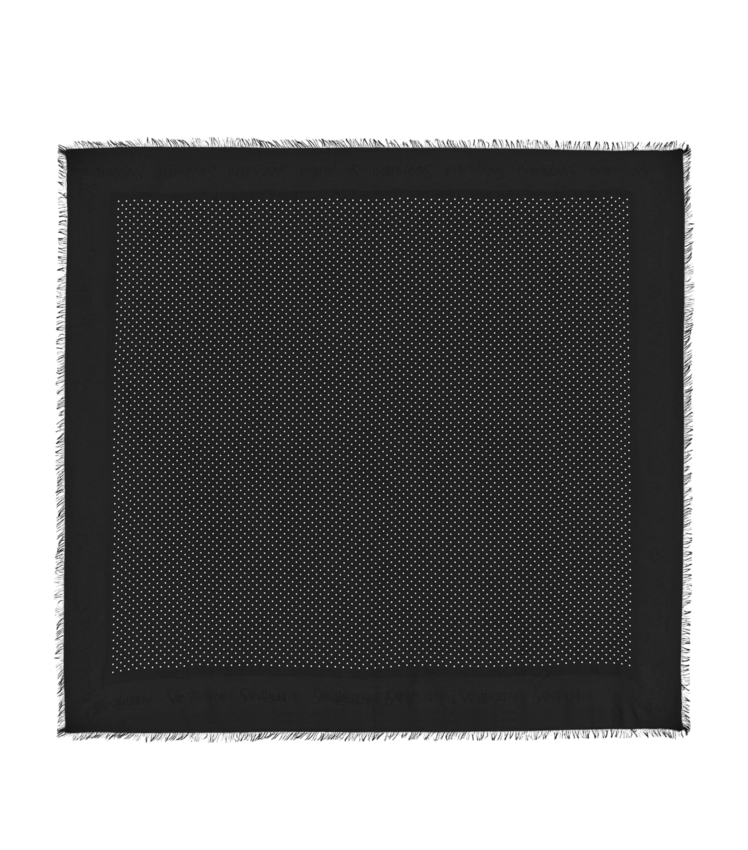 Saint Laurent Polka Dot Scarf In Black