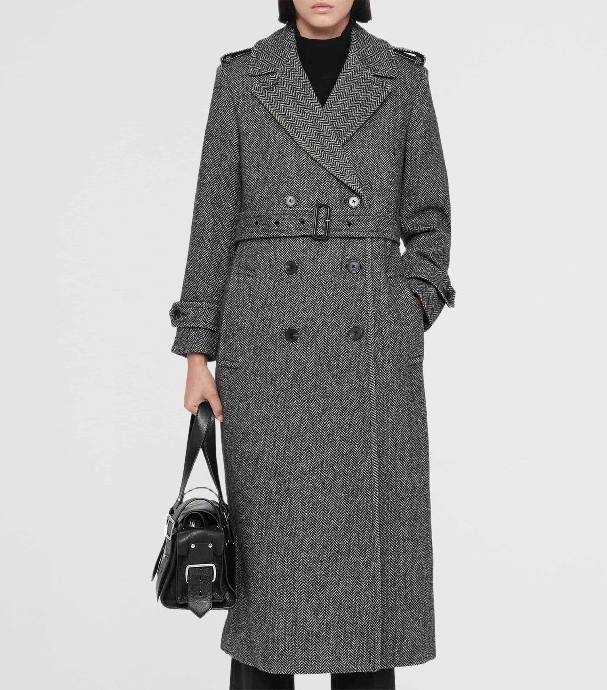 AllSaints Multi Wool-Blend Brescia Trench Coat | Harrods US