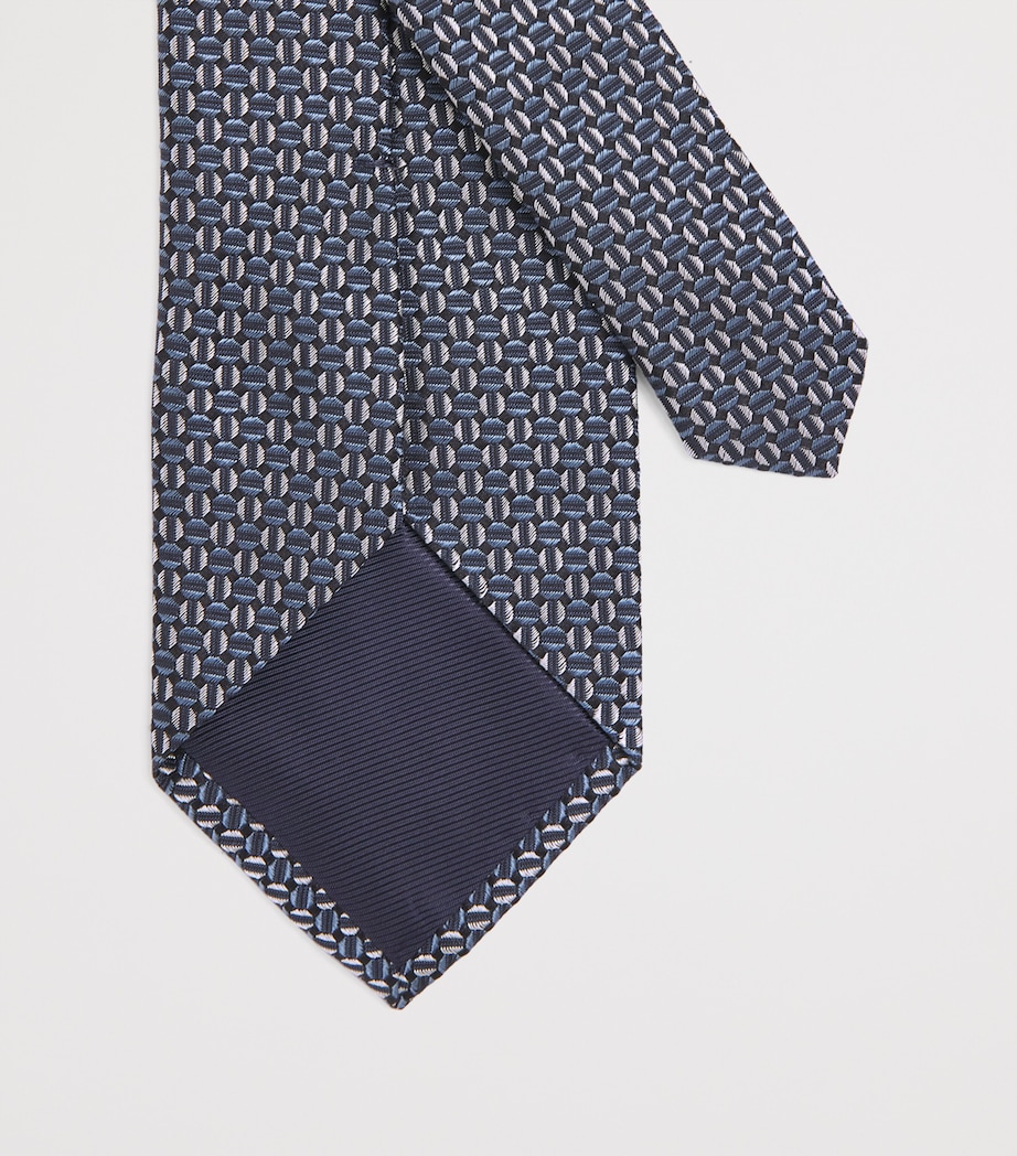 Pal Zileri Silk Geometric Jacquard Tie Blue Image 3