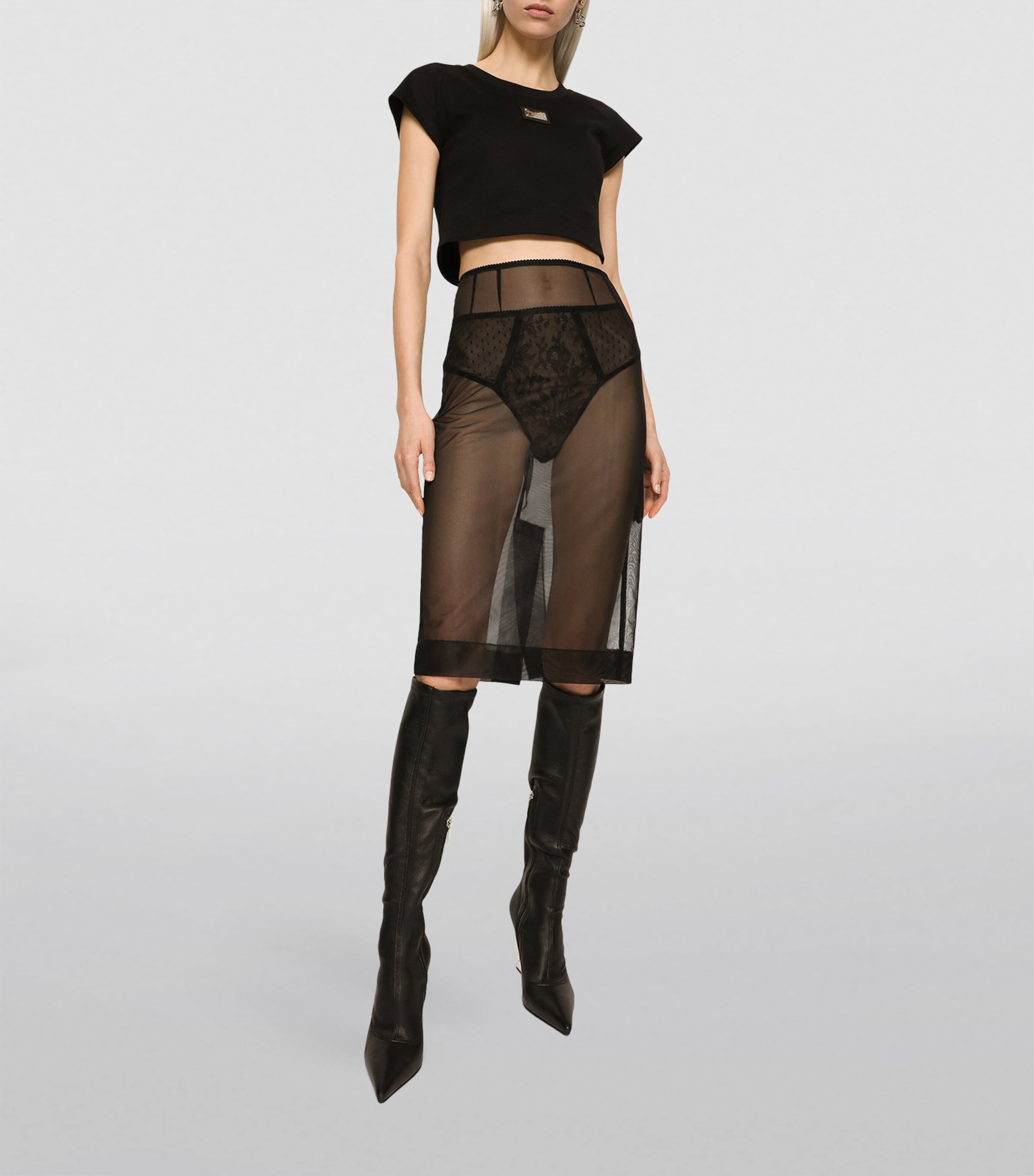 Cropped T-Shirt N0000-BLACK Image 2