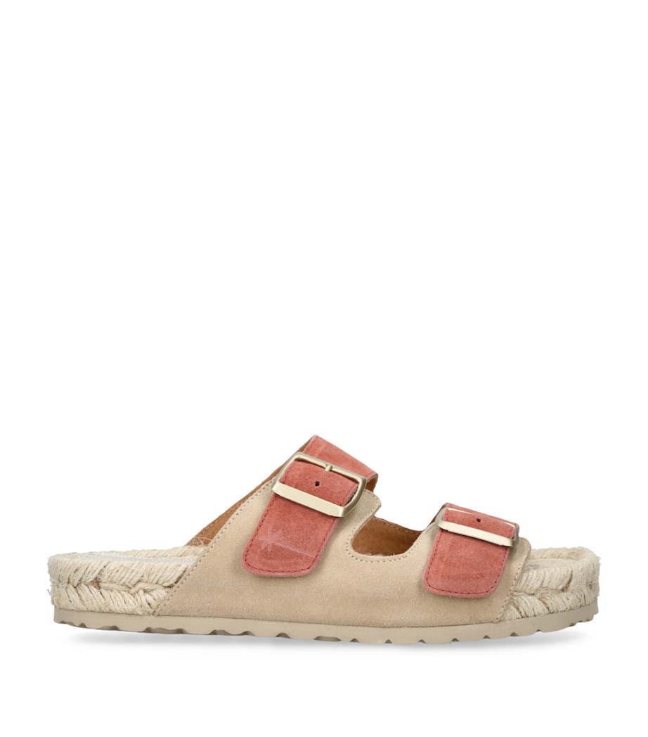 Manebi Suede La Havana Sandals Salmon Image 1