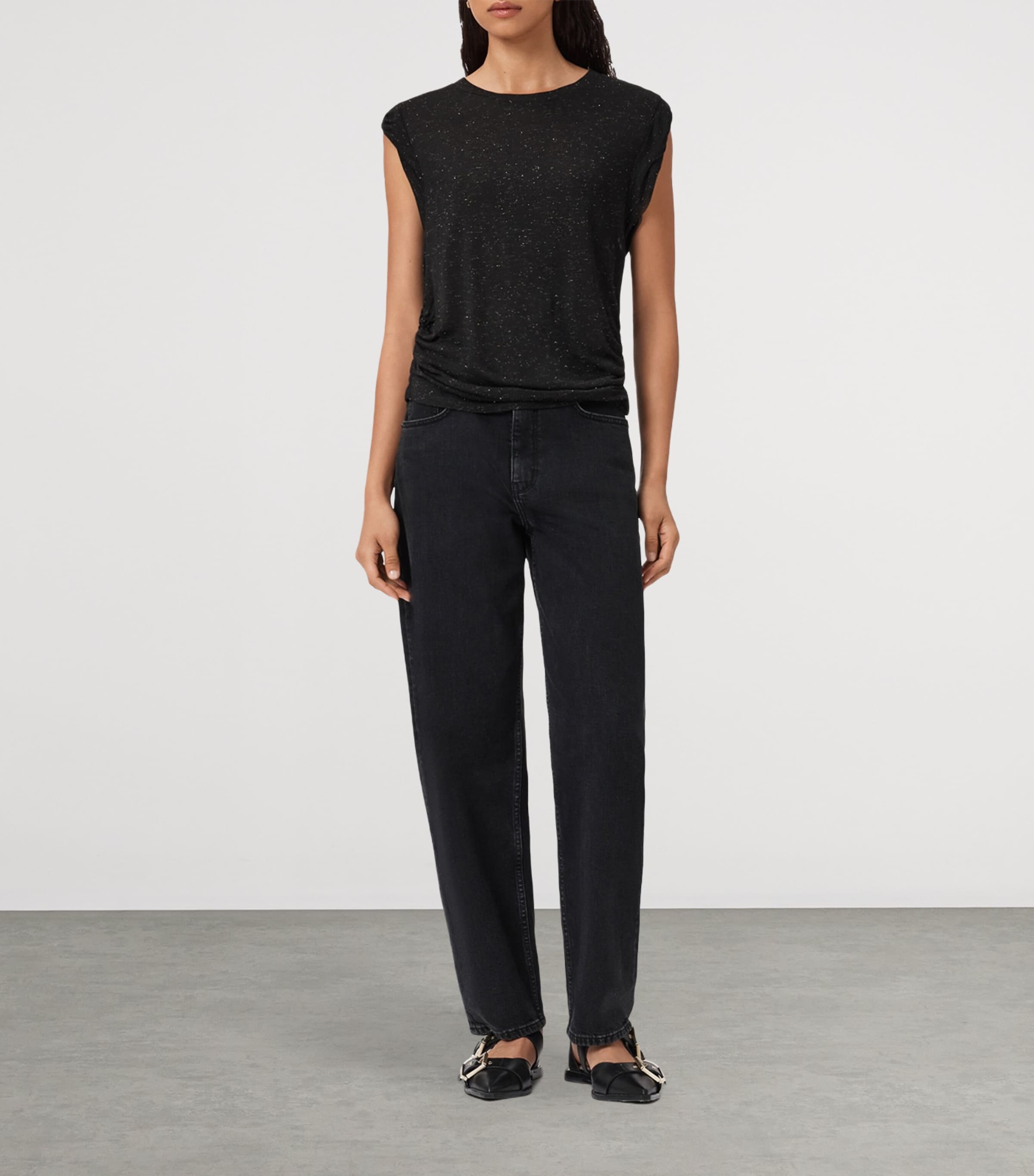 Glittered West Tank Top BLACK Image 2