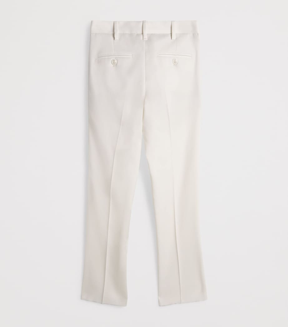 Stefano Ricci Kids Wool-Silk Chino Trousers (6-16 Years) C. White Image 2