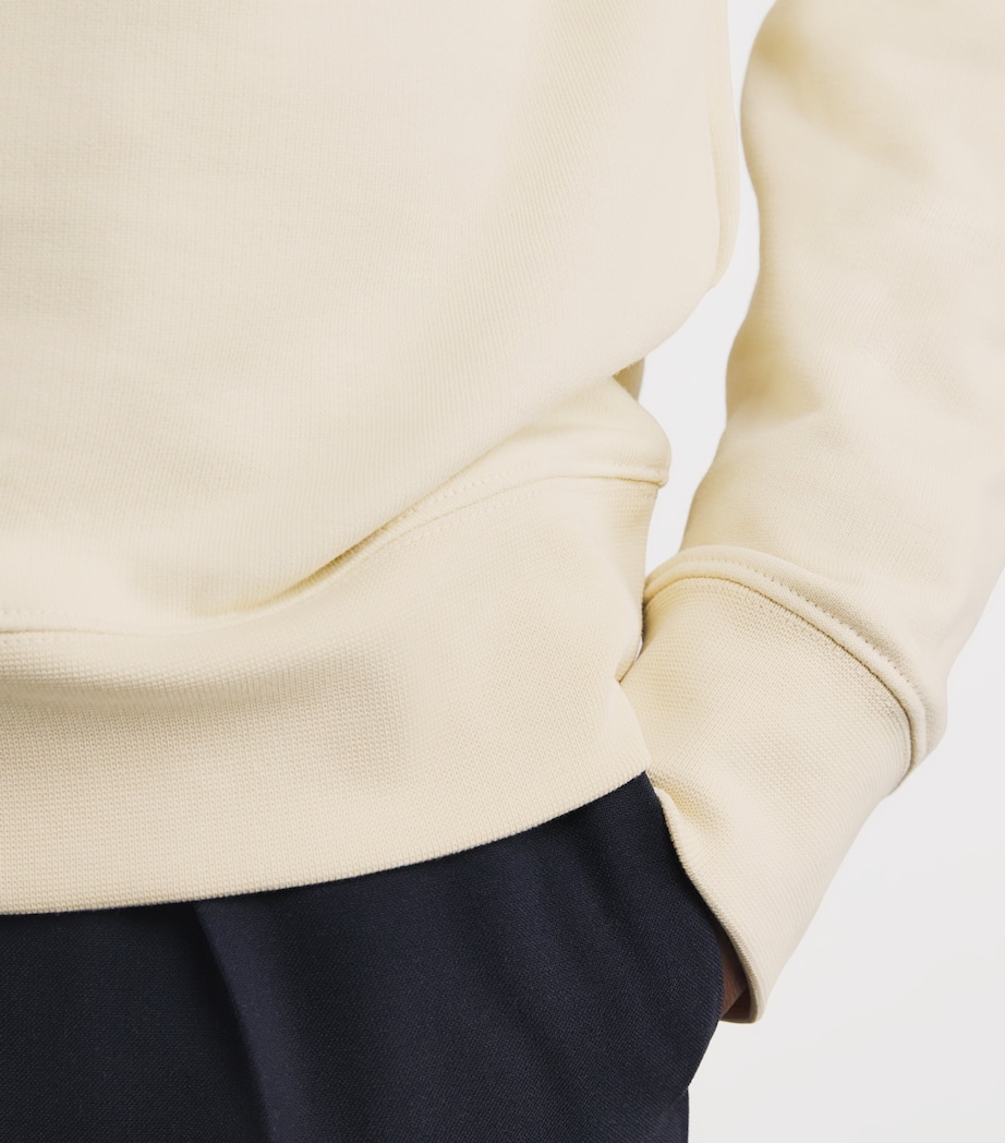 Cotton Floral-Patch Sweatshirt BUTTER CREAM Image 6