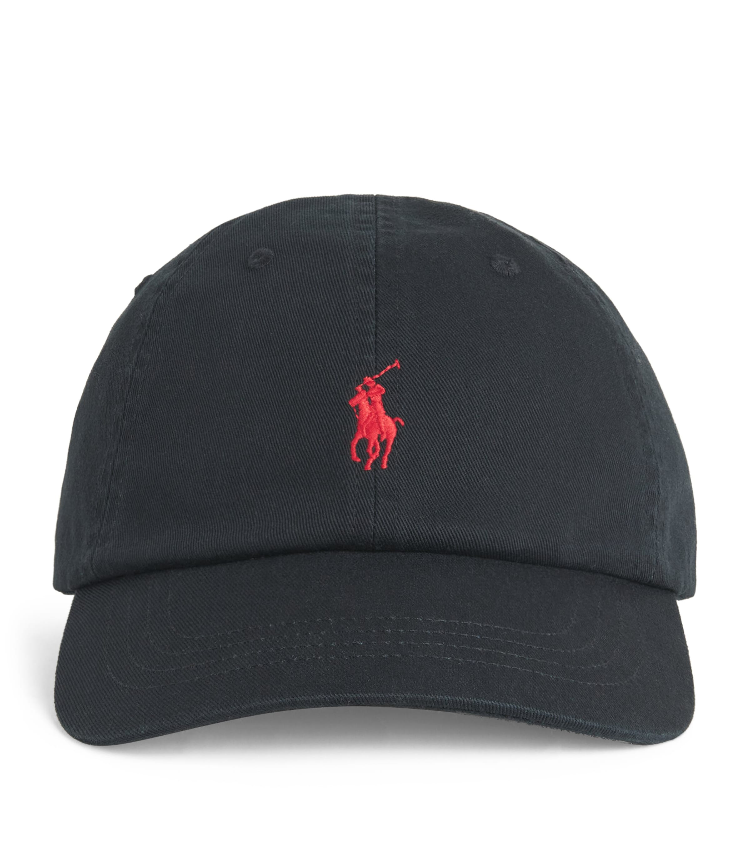Polo Ralph Lauren Cotton Polo Pony Baseball Cap Polo Blk/ Rl Rd Image 1