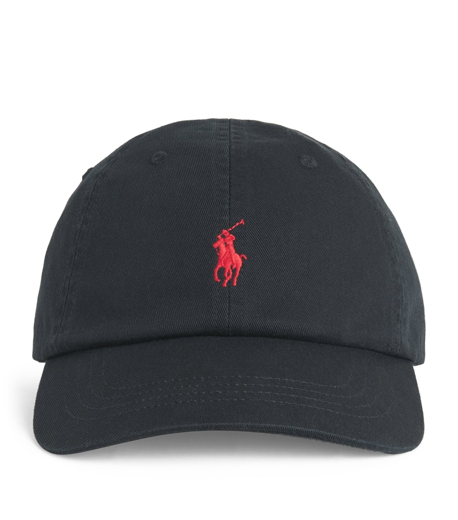 Polo Ralph Lauren Cotton Polo Pony Baseball Cap Polo Blk/ Rl Rd Image 1